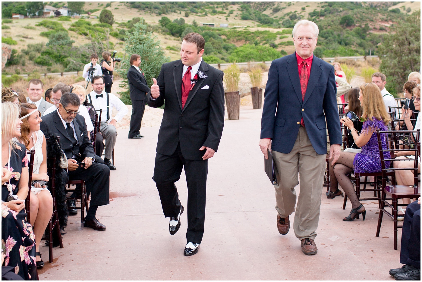 picture of groom walking down the aise