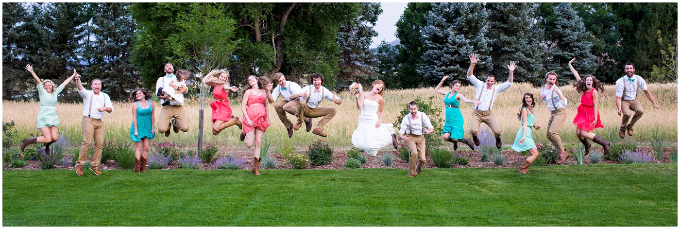 picture of bridal party jumping
