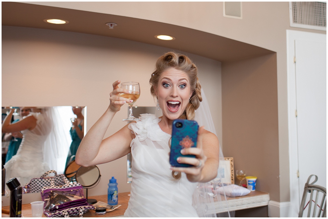 picture of a bride taking a selfie