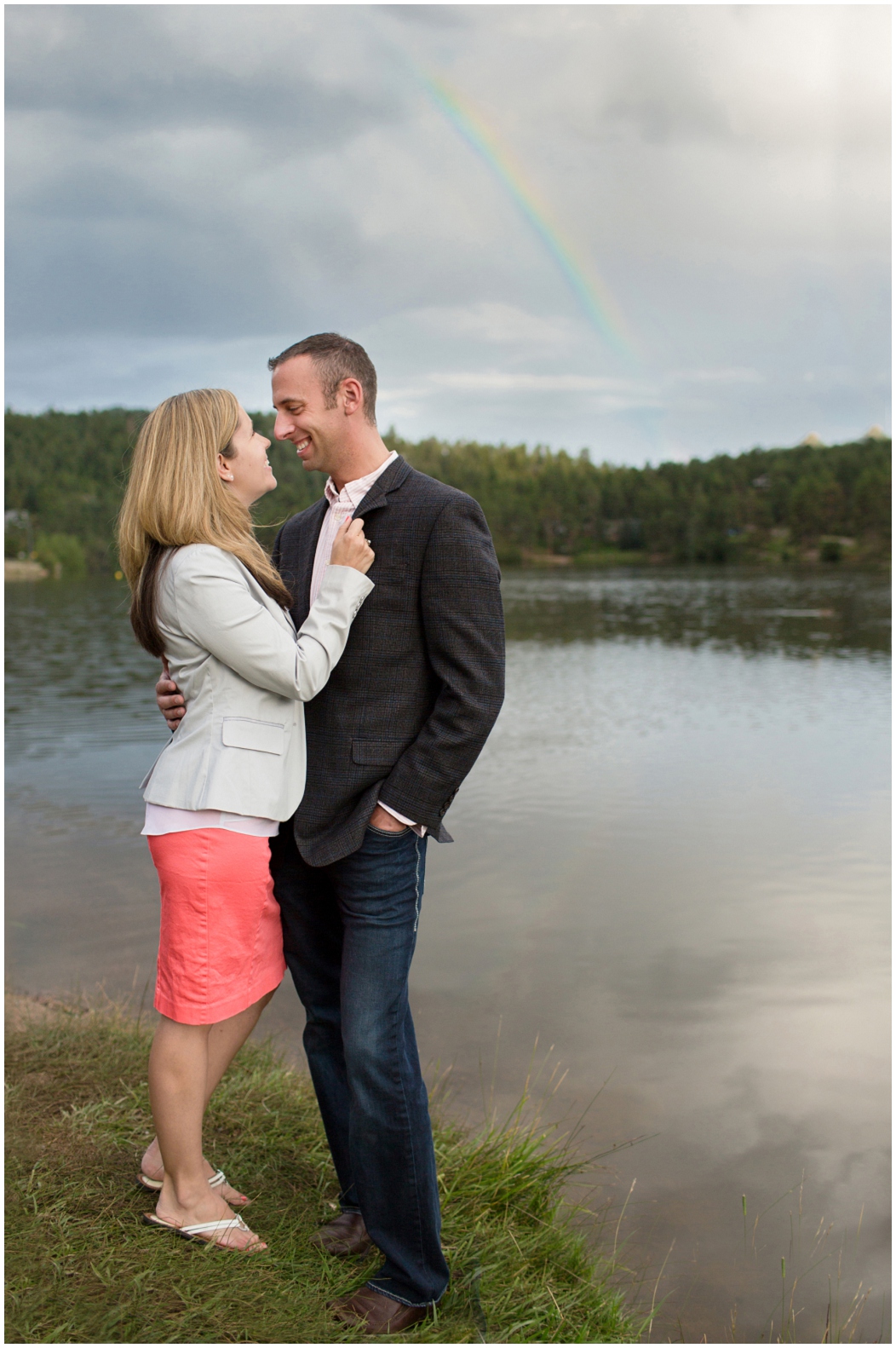 picture of rainbow engagement photo