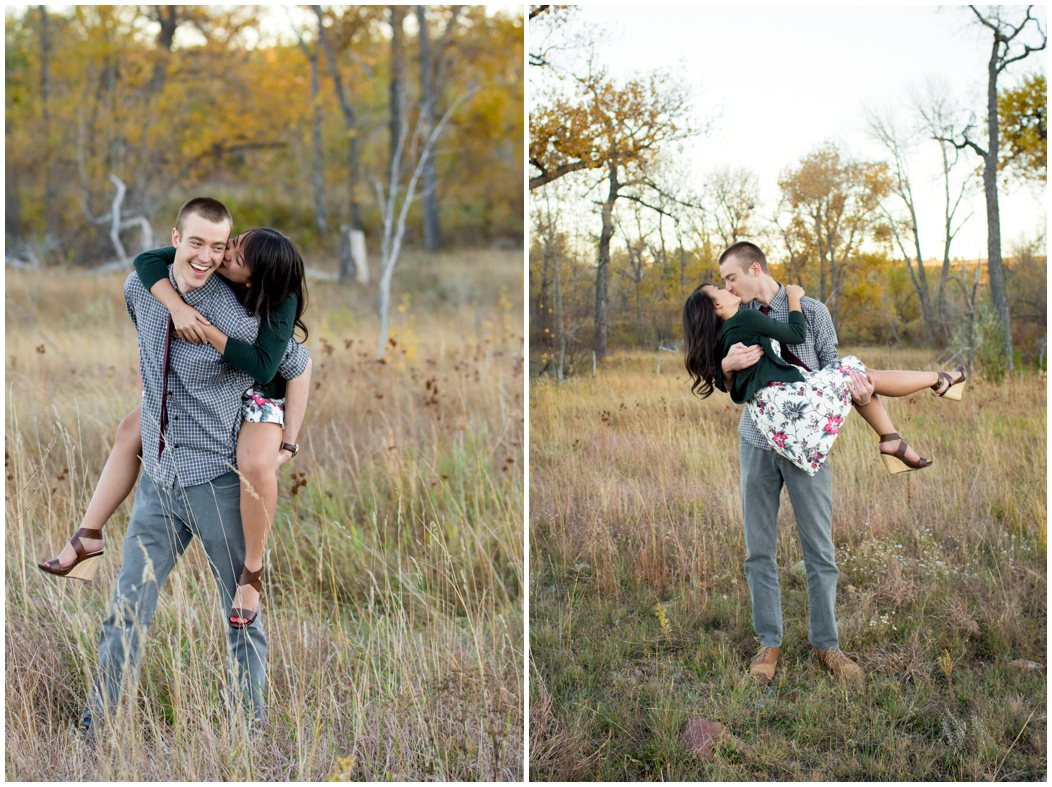 picture of fall engagement photos in Boulder, CO