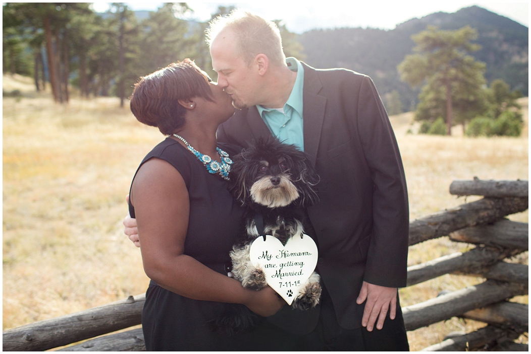 picture of engagement photos with a dog