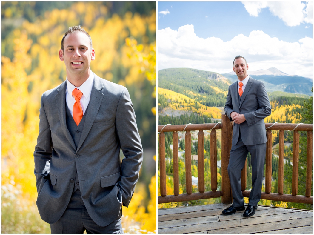 picture of groom at Colorado mountain wedding