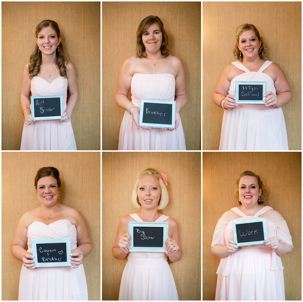 picture of bridesmaids holding chalkboards 
