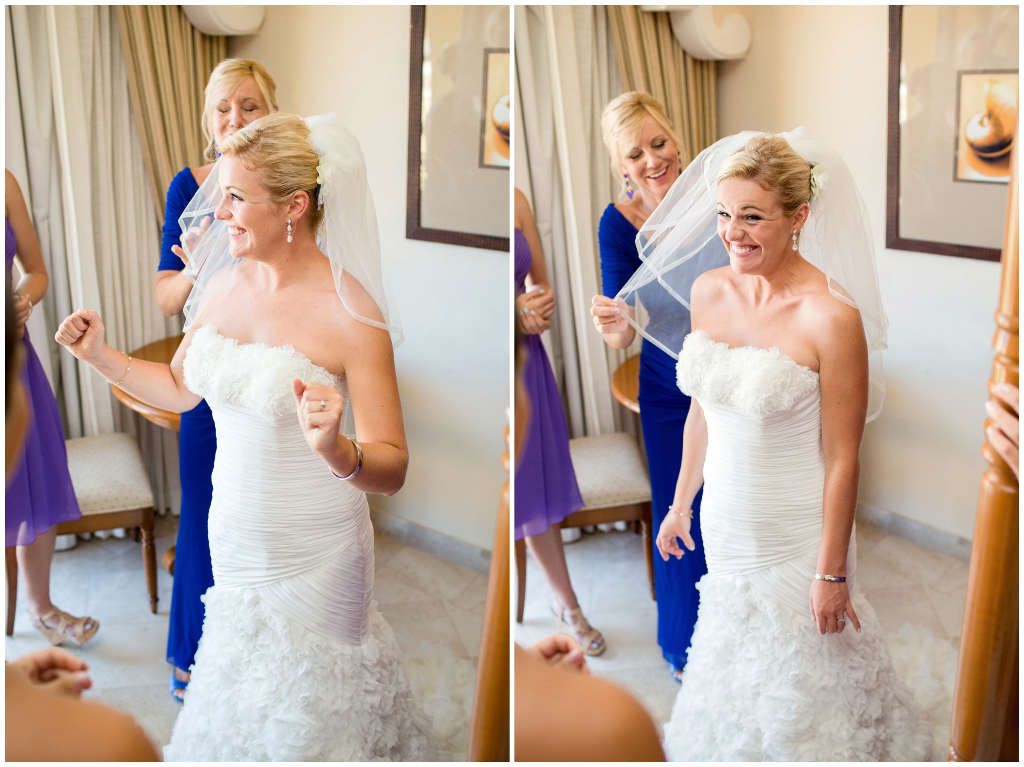 picture of a very excited bride