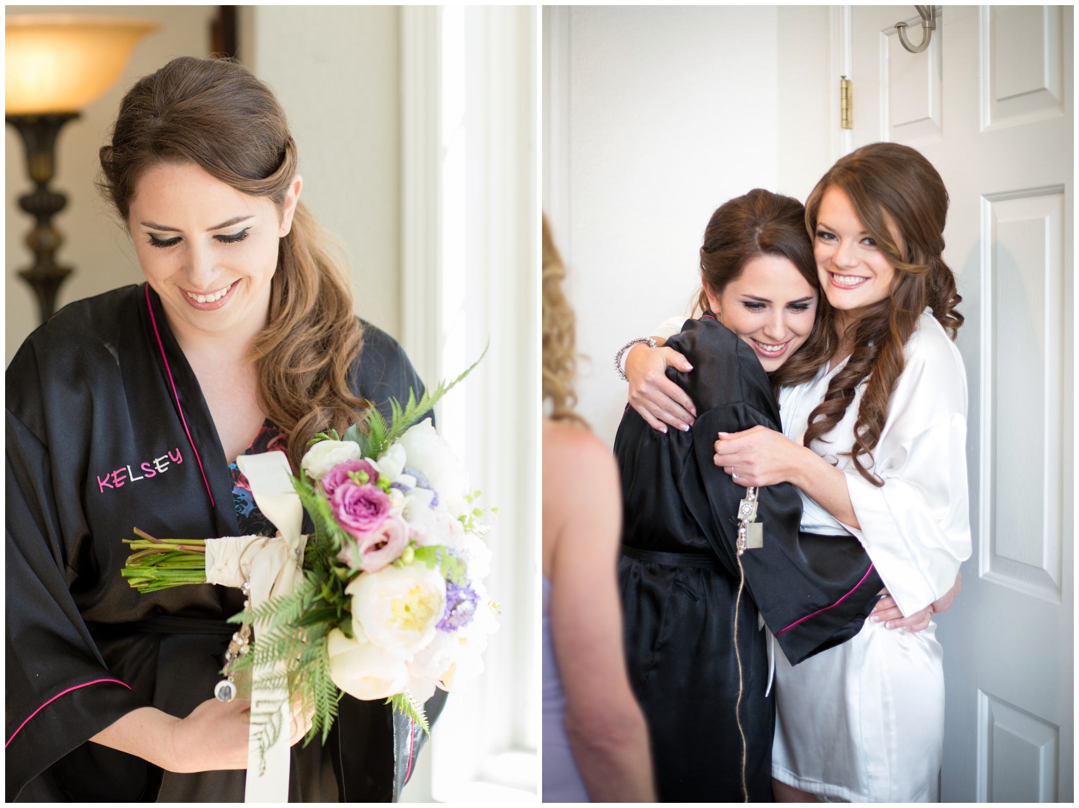 picture of bride hugging matron of honor