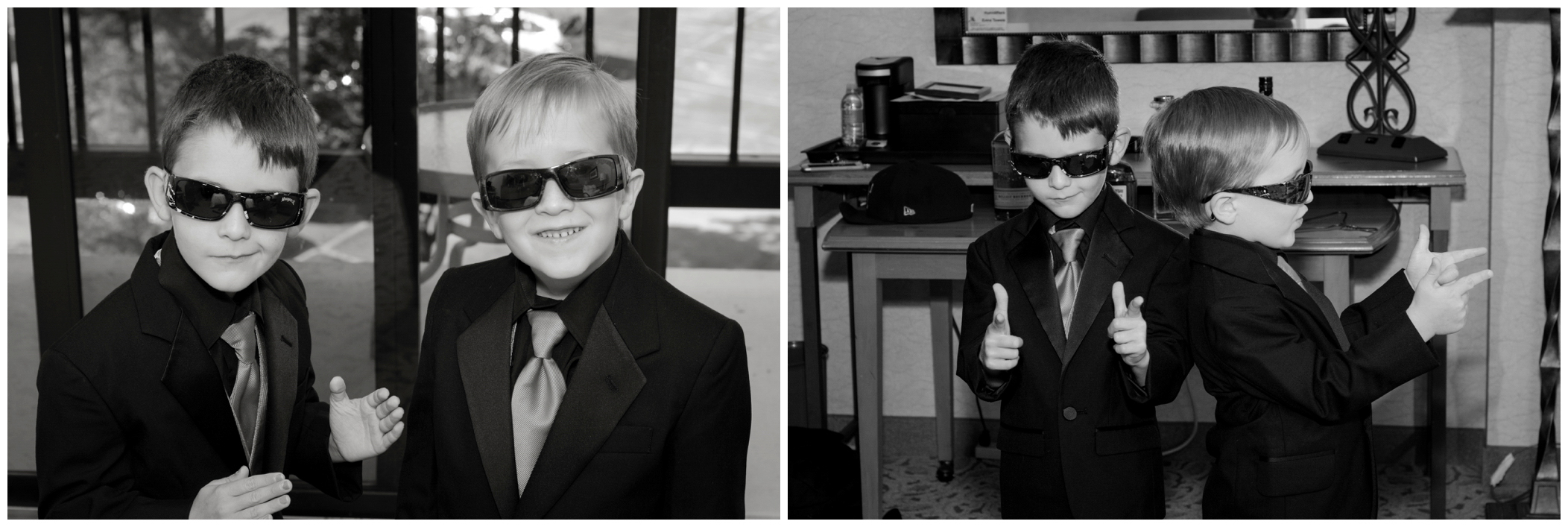 picture of ring bearer with sunglasses