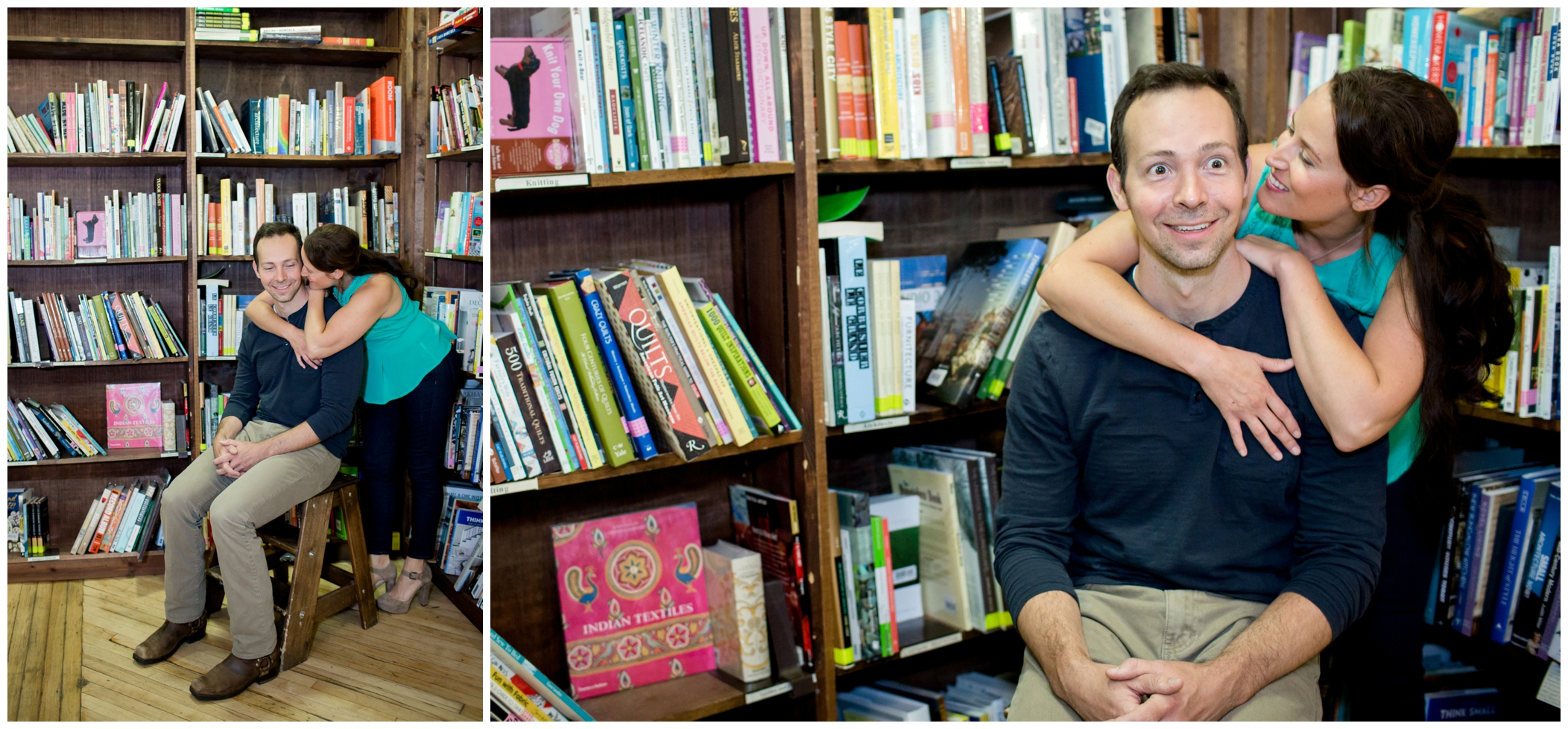 picture of bookstore engagement photography 