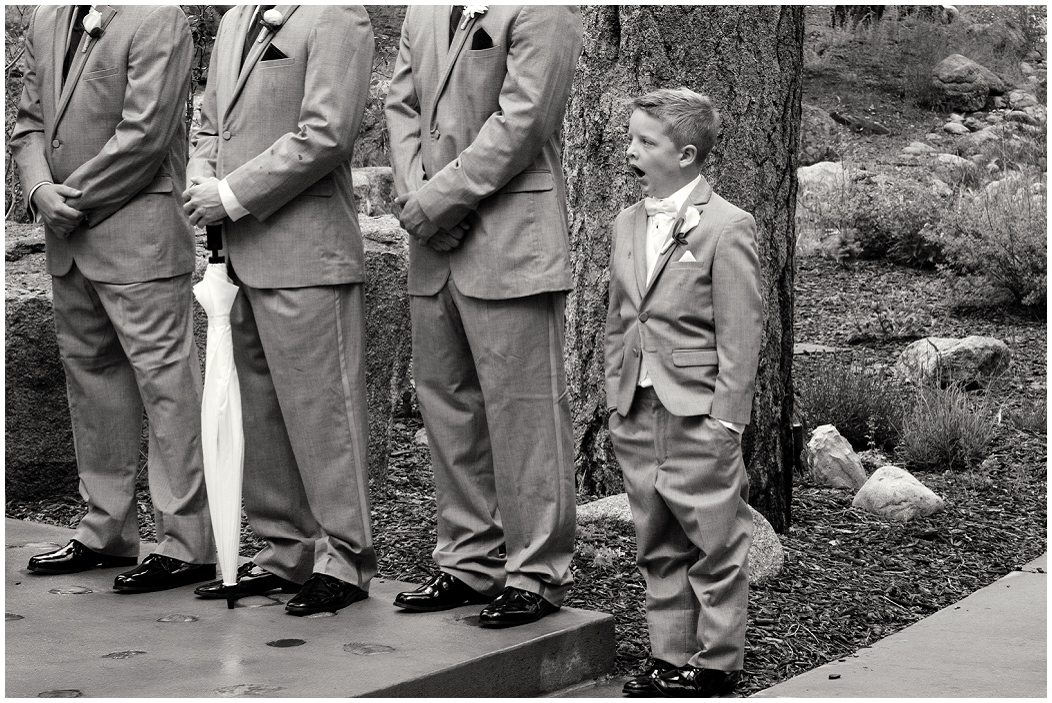 picture of ring bearer yawning