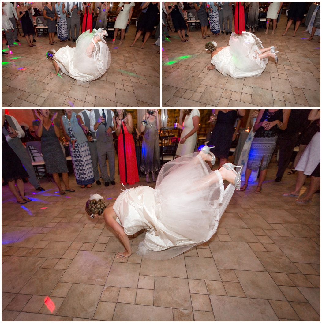 picture of bride doing the worm