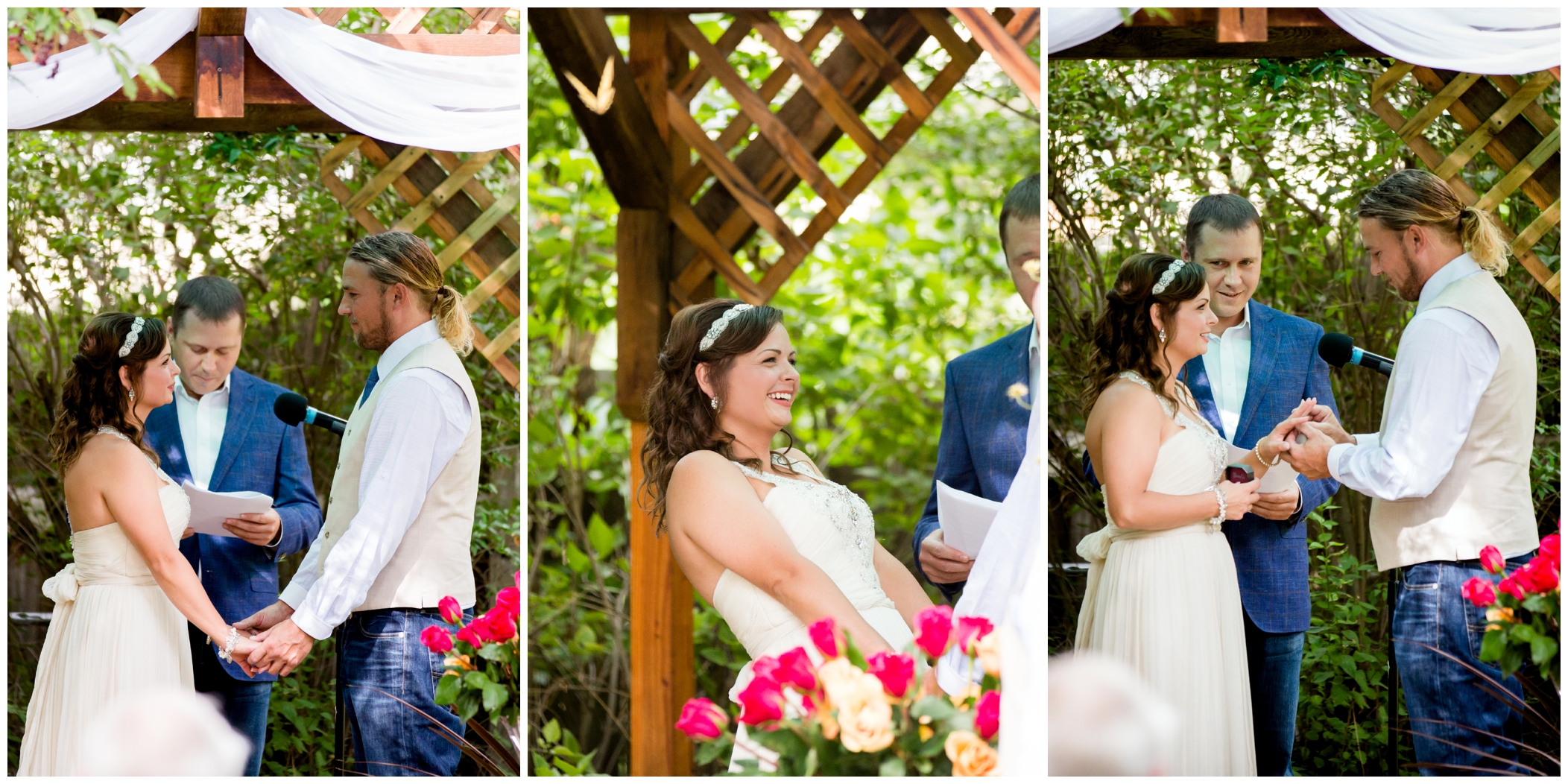 backyard wedding ceremony in Longmont, CO