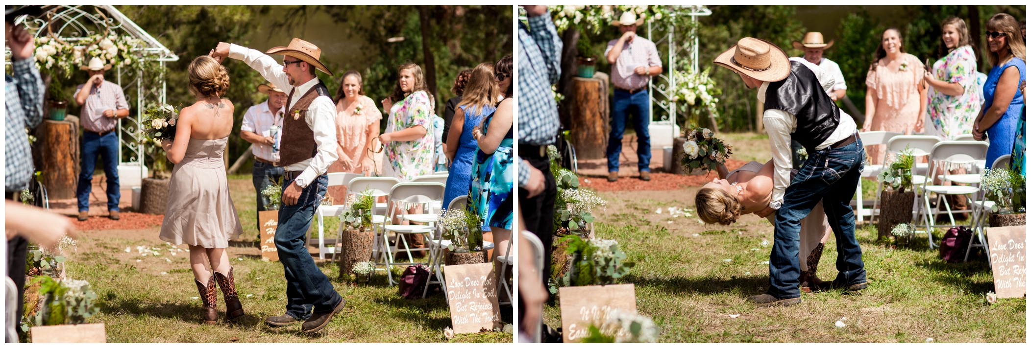 Mon Cheri wedding ceremony in Estes Park