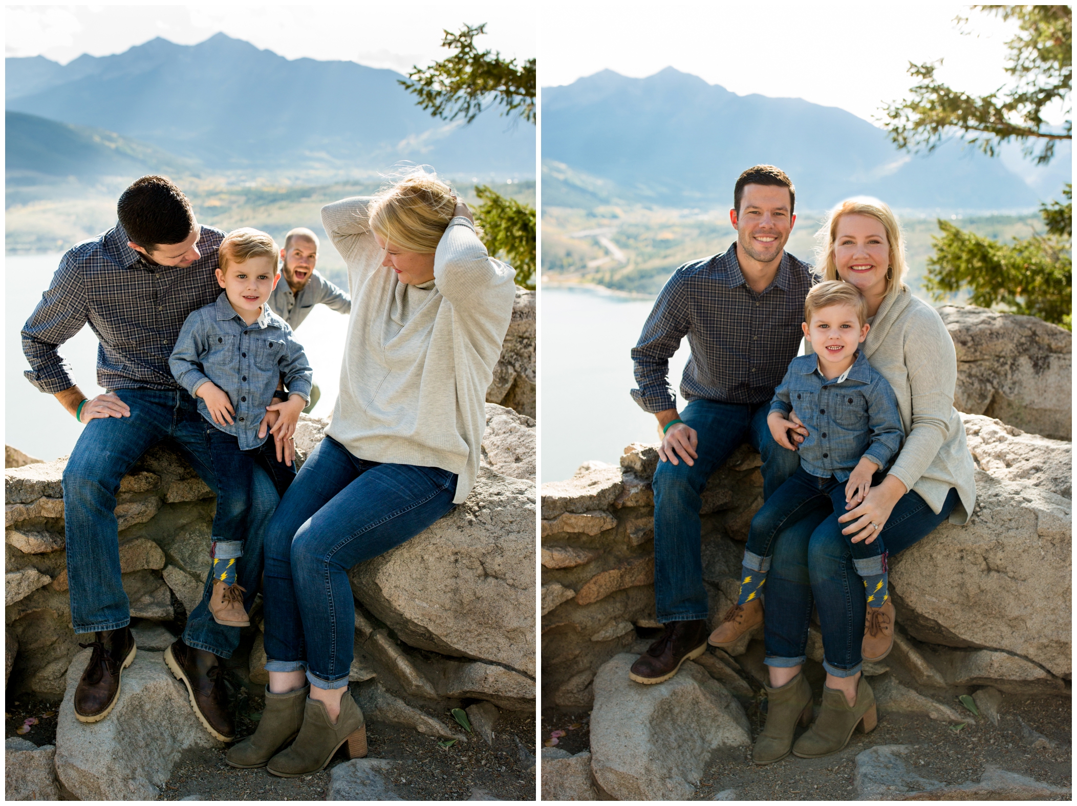 funny family photos in Breckenridge Colorado 