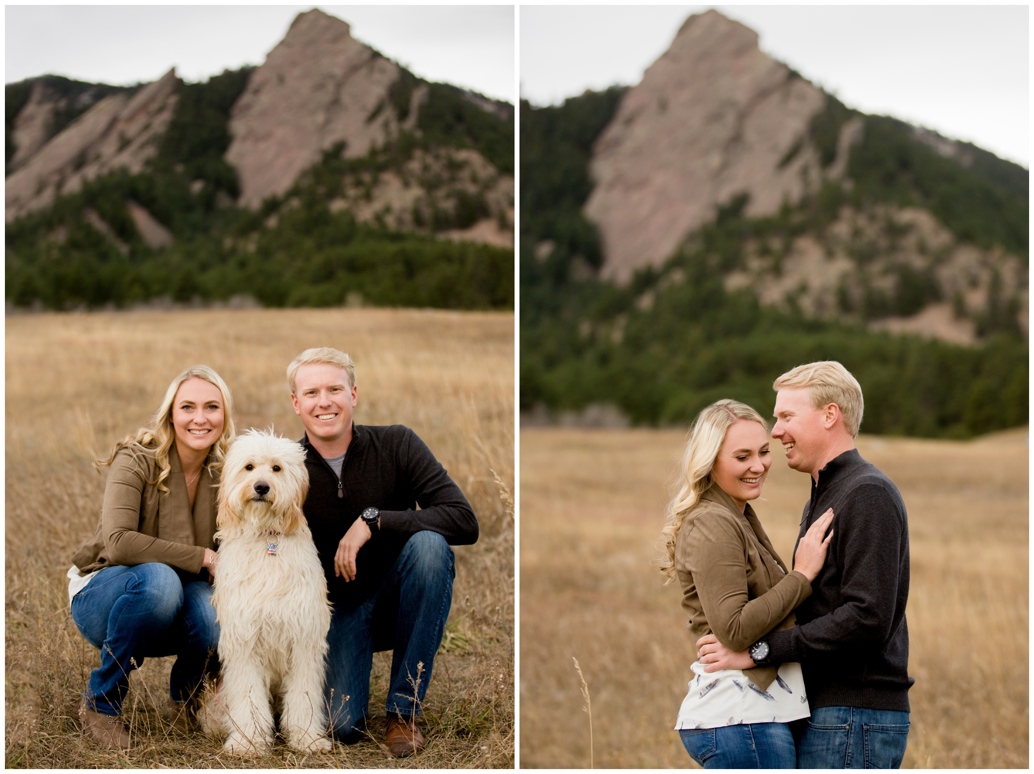 Chautauqua Park Boulder engagement photos with dog 