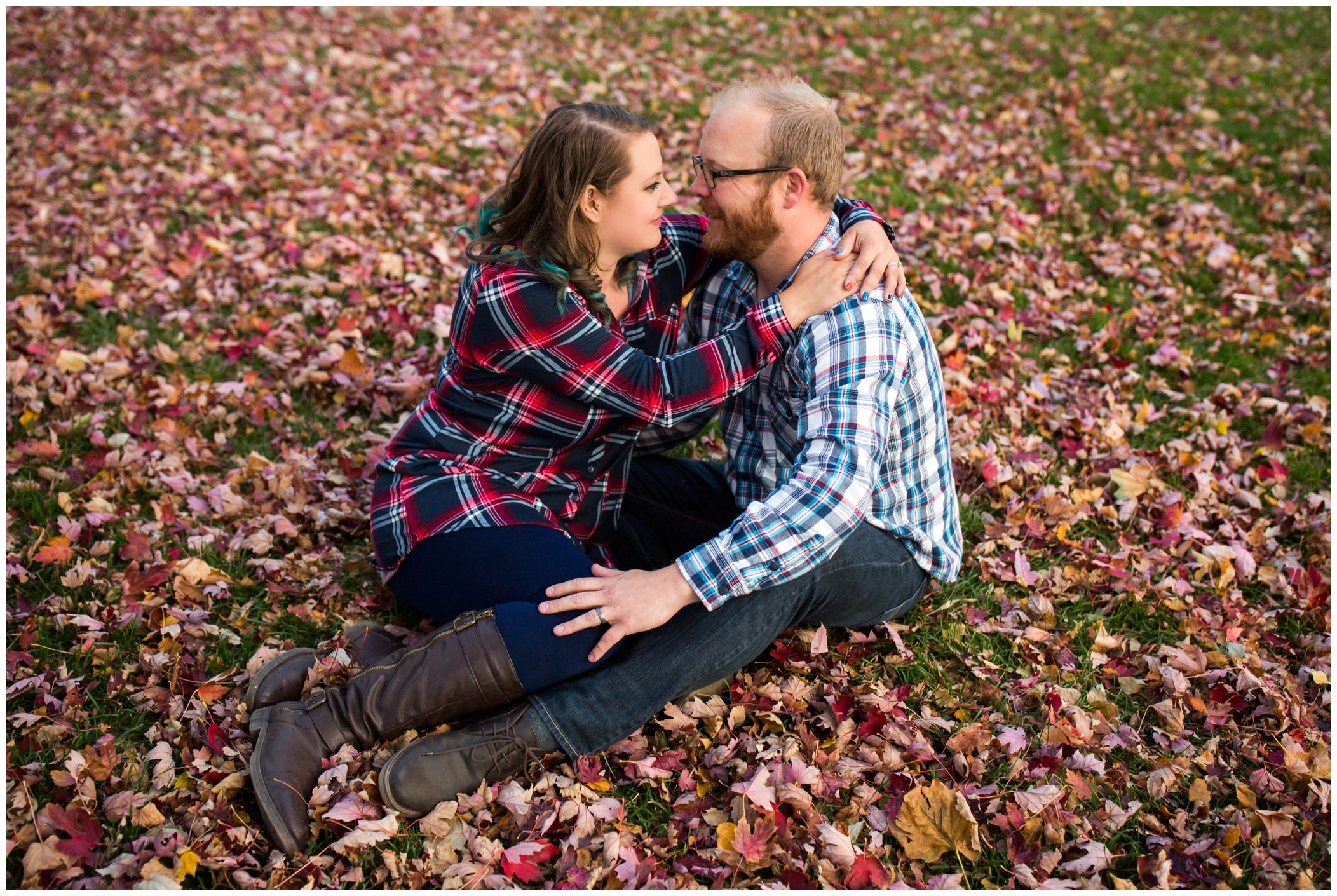 Longmont engagement photographs during fall by Colorado couples photographer Plum Pretty Photography