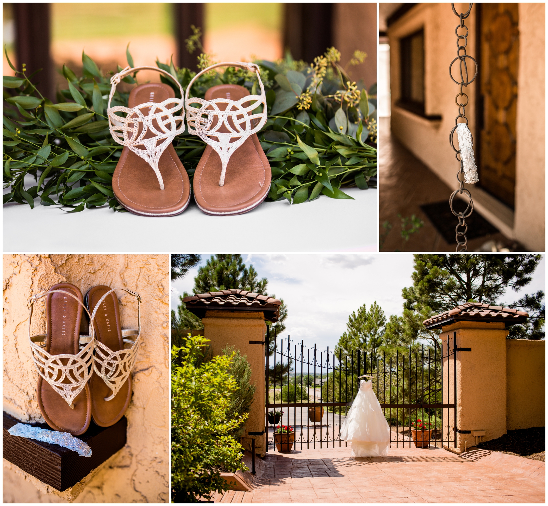 sparkly wedding sandals at Colorado summer wedding 