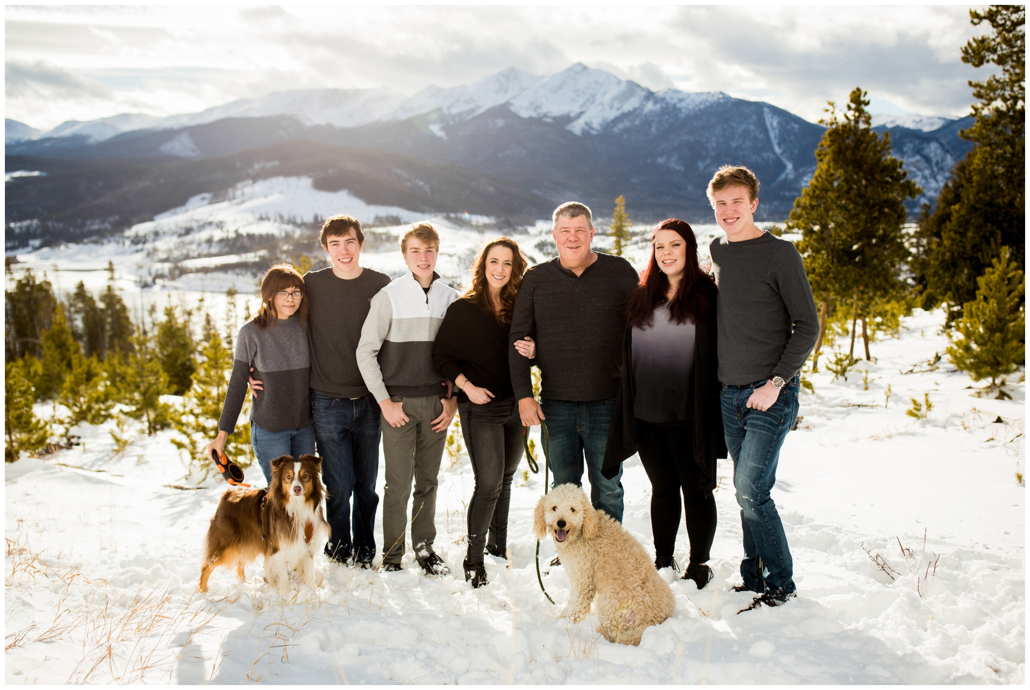 Snowy Colorado winter photos at Sapphire Point by Breckenridge family portrait photographer Plum Pretty Photography 
