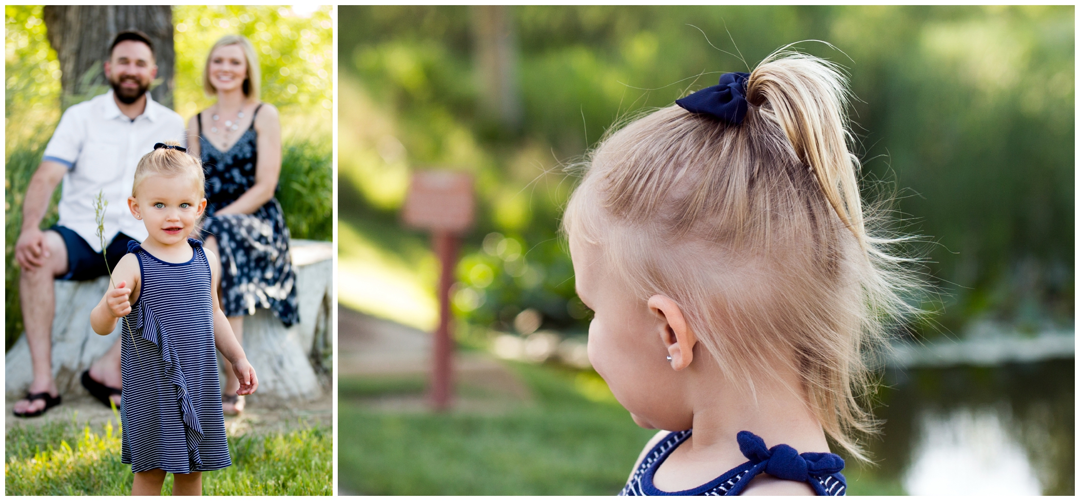 picture of little girl's ponytail at Loveland CO family pictures
