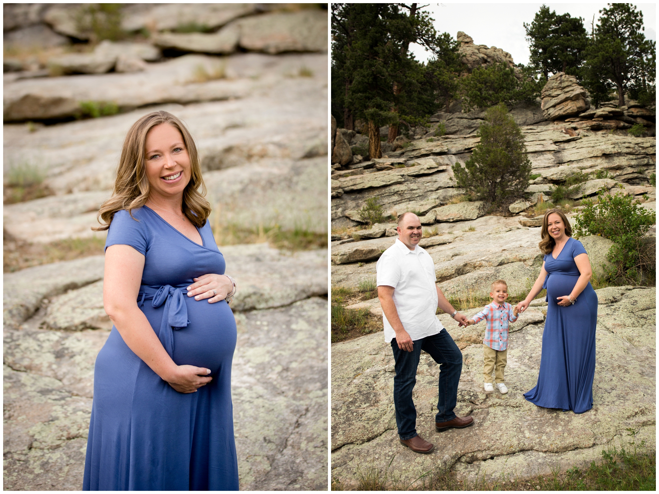 Evergreen Colorado maternity photographs at Alderfer/Three Sisters Park