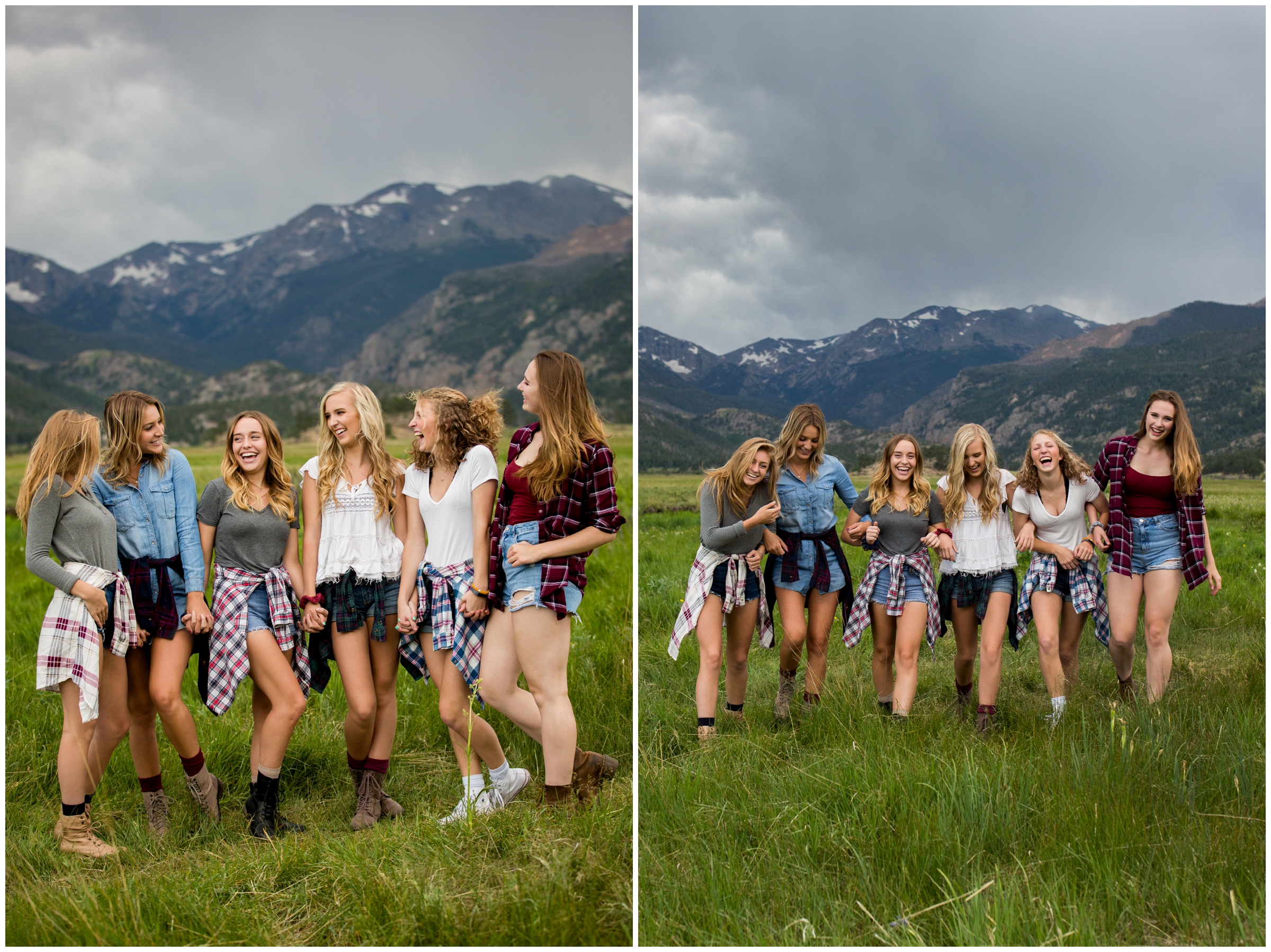 camping themed Colorado senior rep group photoshoot in Estes Park 