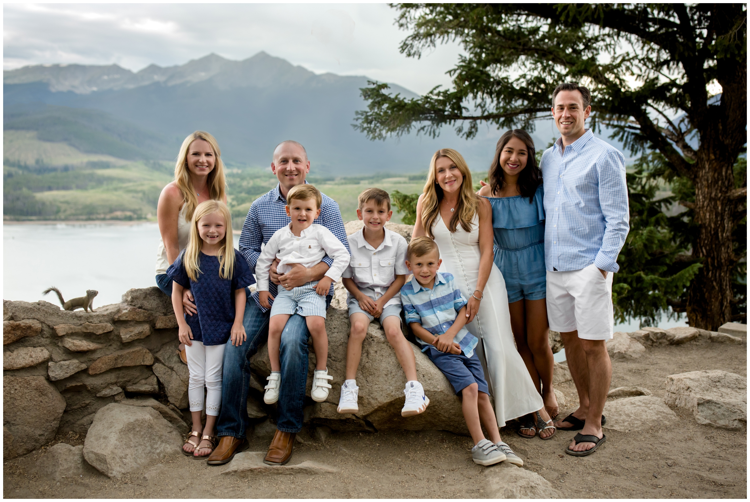 Summit County family photos by Breckenridge Colorado portrait photographer Plum Pretty Photography. Sapphire Point Overlook summer family pictures.