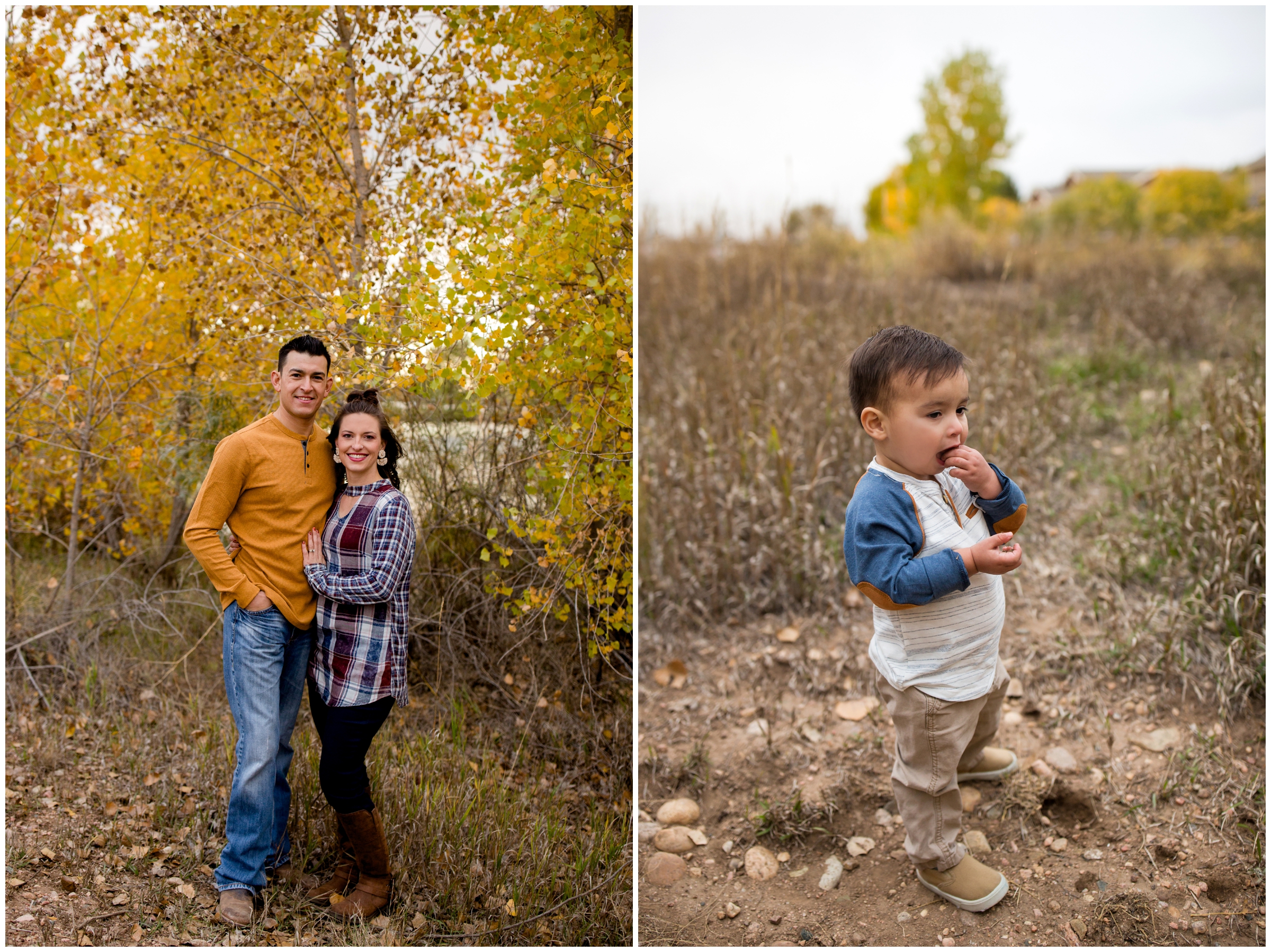 little boy putting rocks in his mouth during Ft. Collins Colorado family portraits 