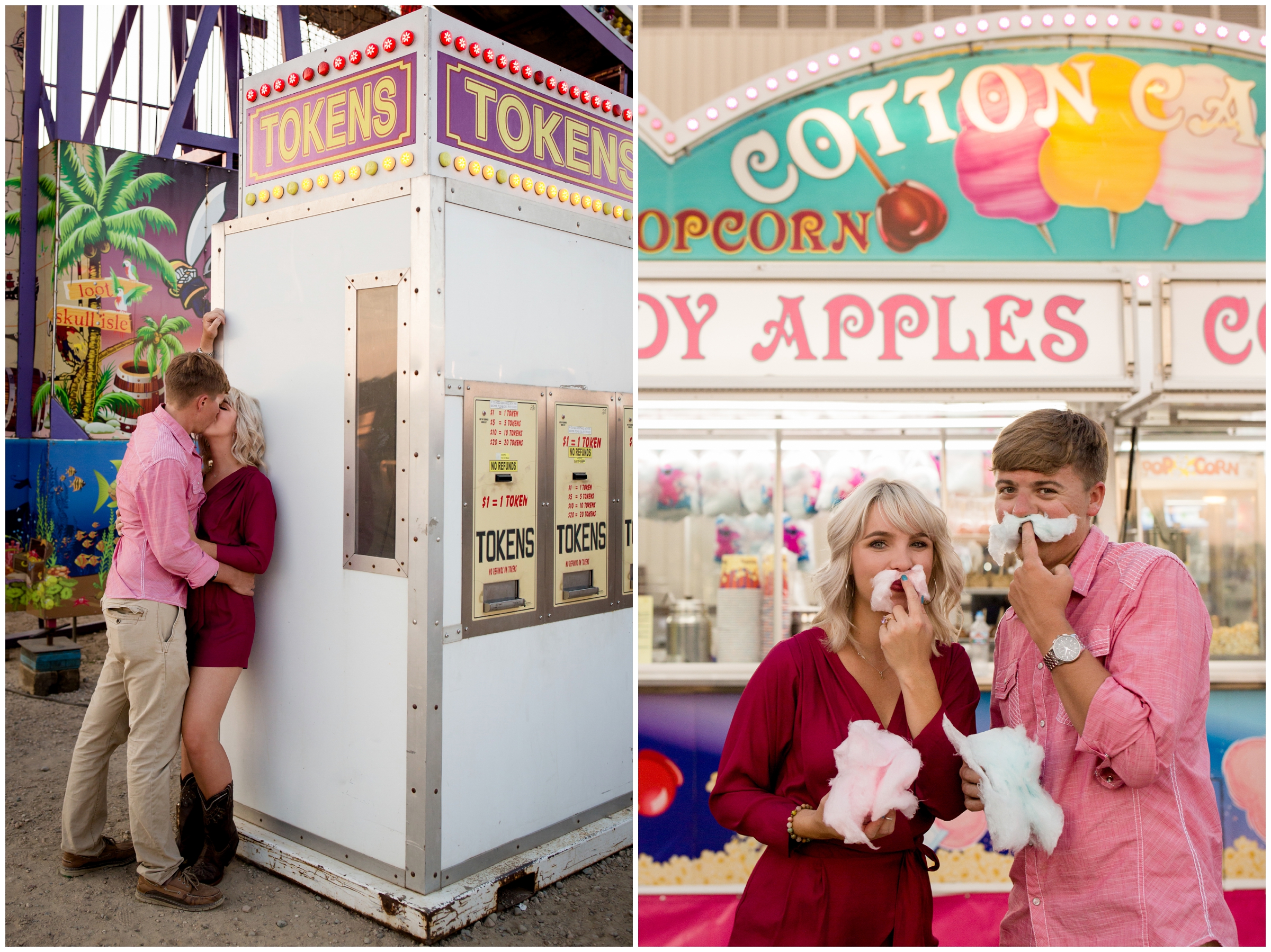 Longmont engagement pictures at the carnival by Colorado wedding photographer Plum Pretty Photography. Fair engagement photos inspiraiton.