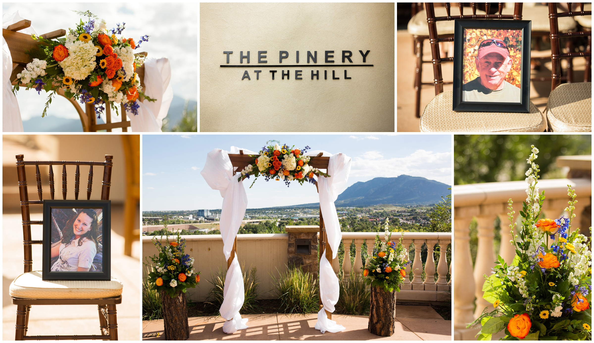 Outdoor ceremony details at Pinery at the Hill wedding 