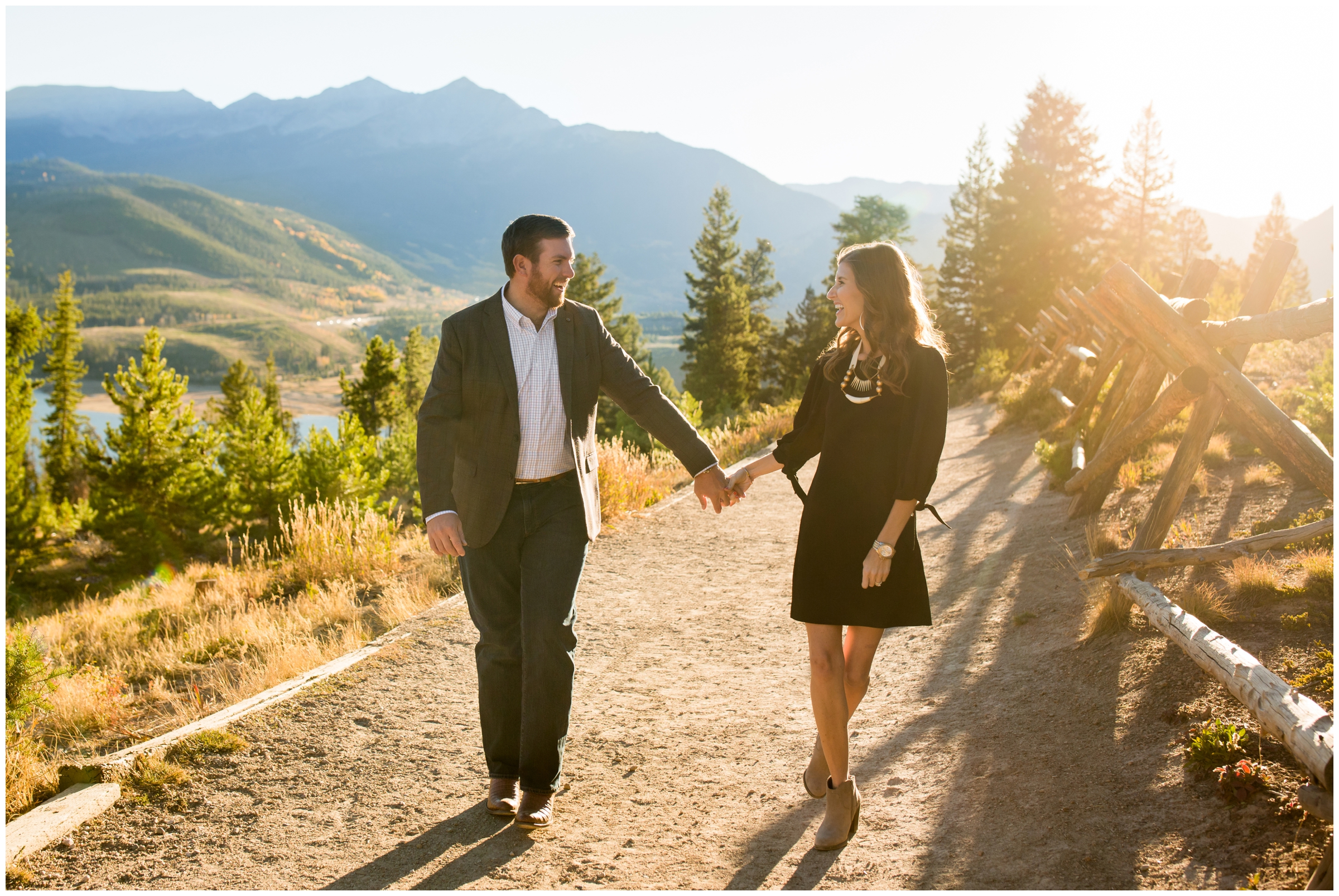 fall Breckenridge Colorado engagement photographs at Sapphire Point Overlook