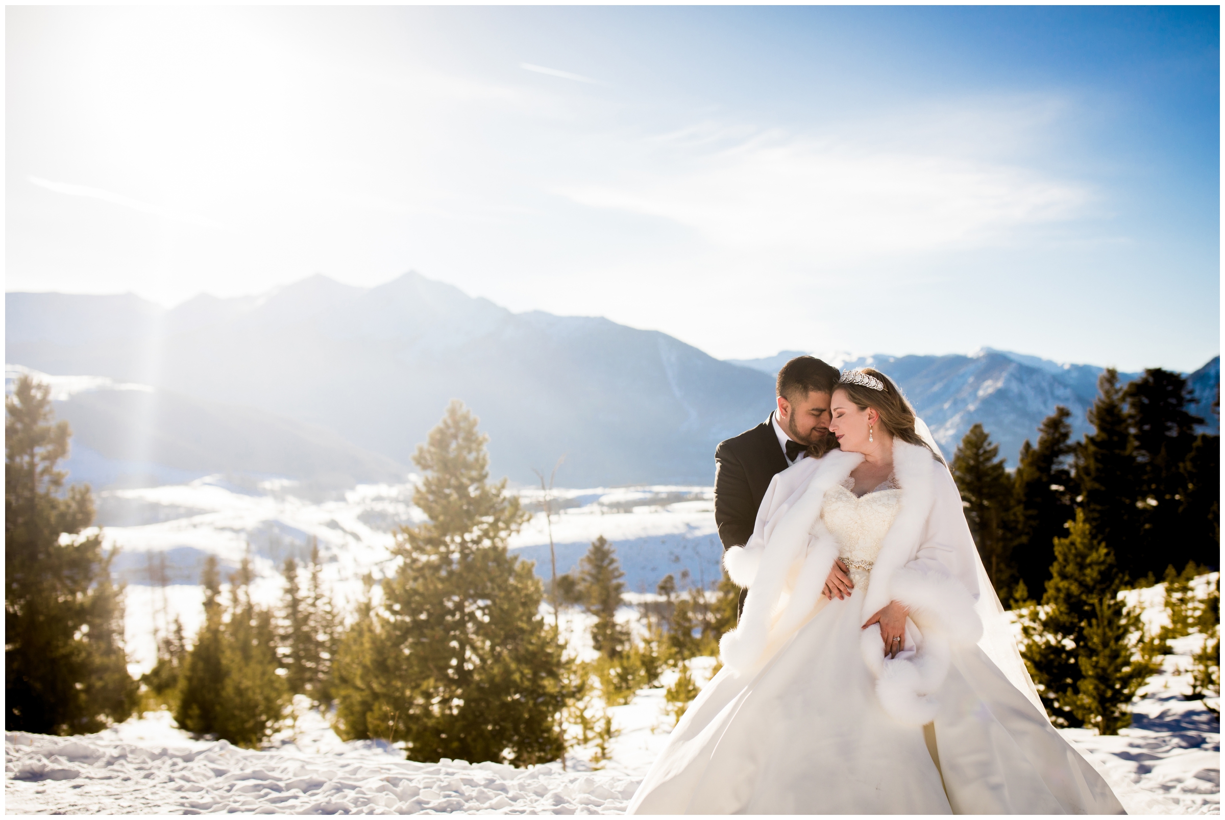 snowy Sapphire Point wedding photos by Breckenridge Colorado photographer Plum Pretty Photography