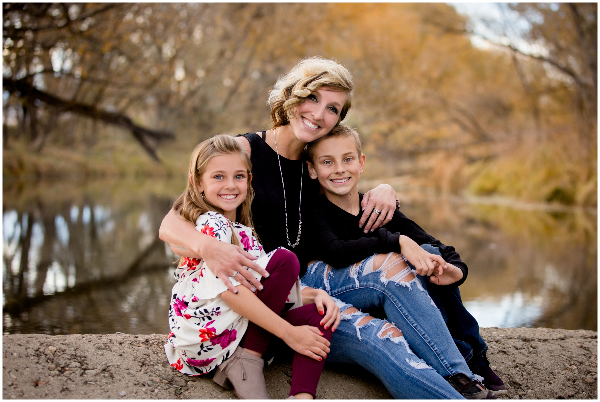 Longmont Colorado family photos with fall foliage in background