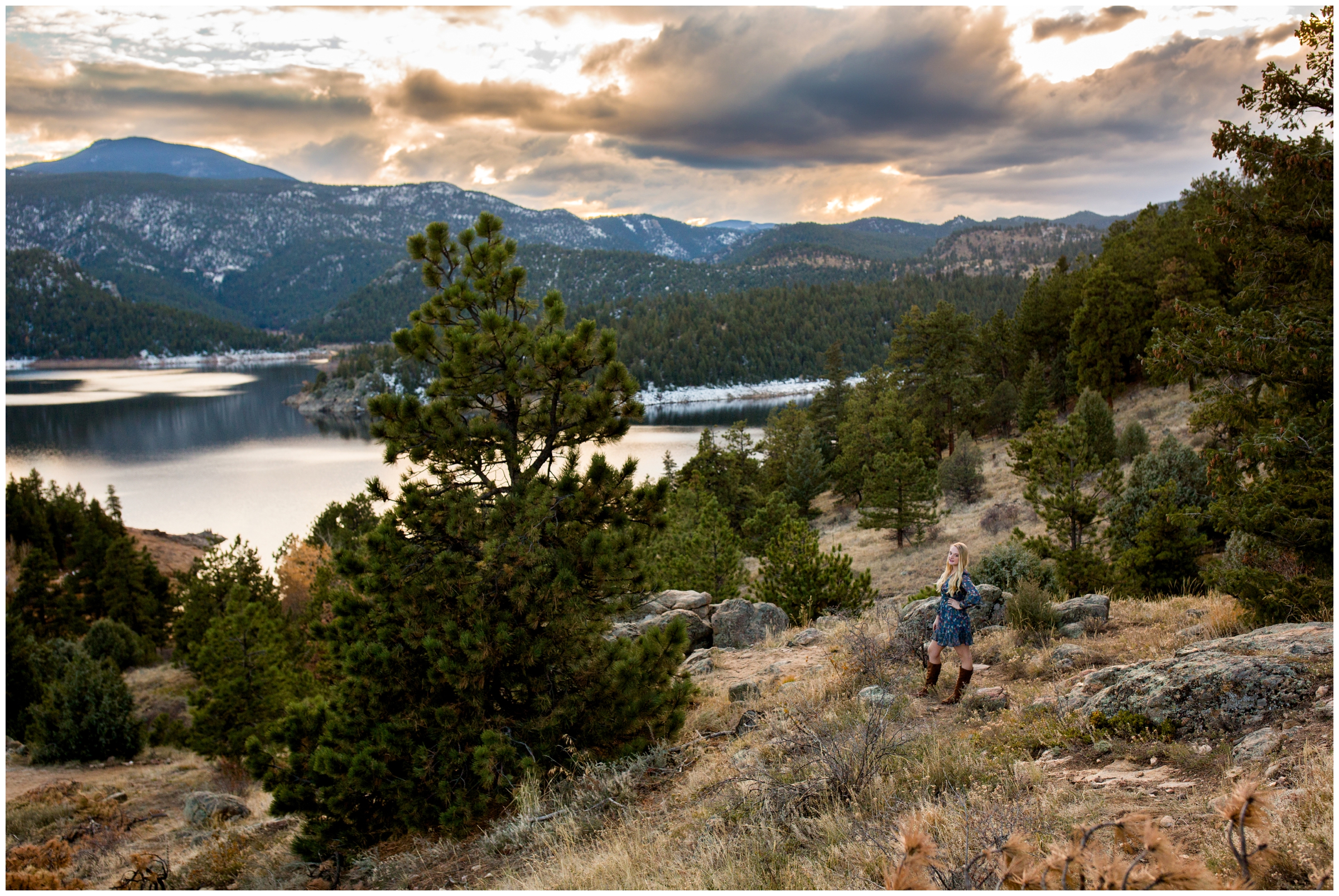 Berthoud high senior photos at Gross Reservoir by best Longmont portrait photographer Plum Pretty Photography