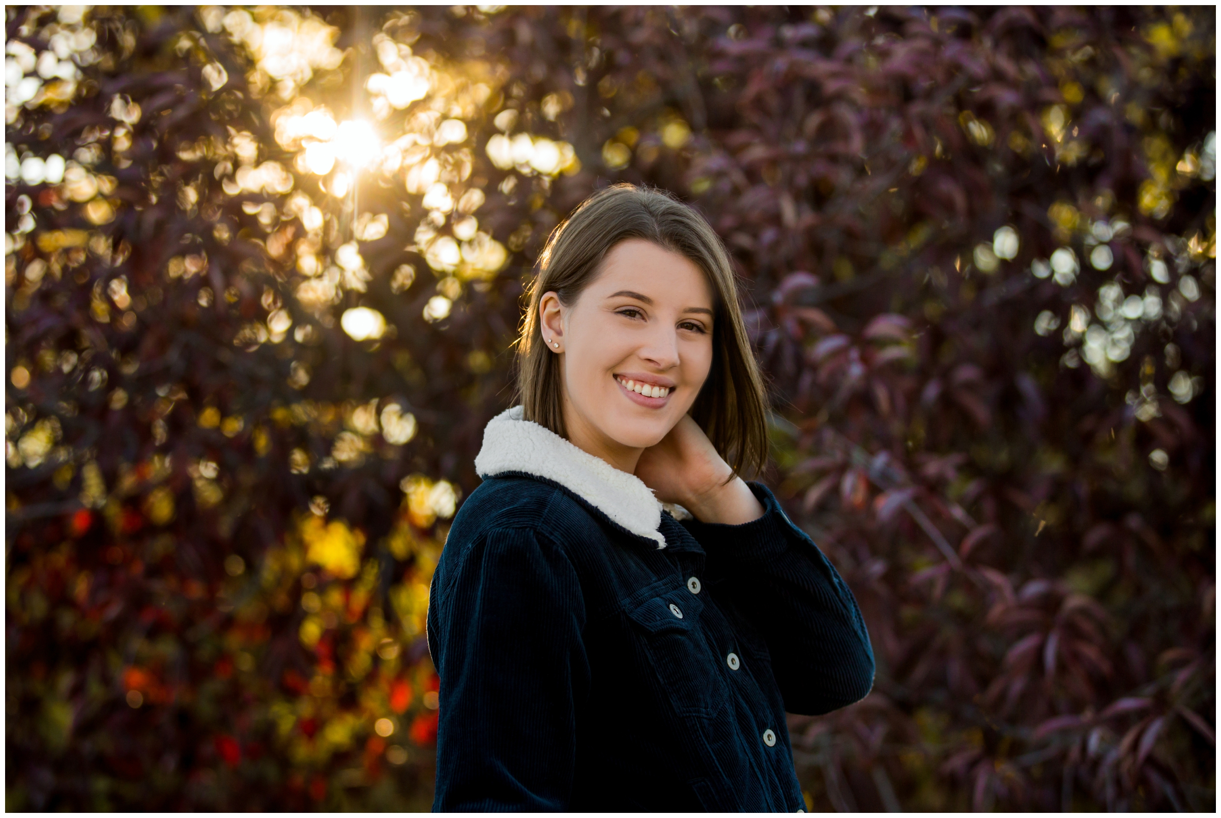 Mead senior photos in fall at Golden Ponds Nature Area by Longmont Colorado portrait photographer Plum Pretty Photography