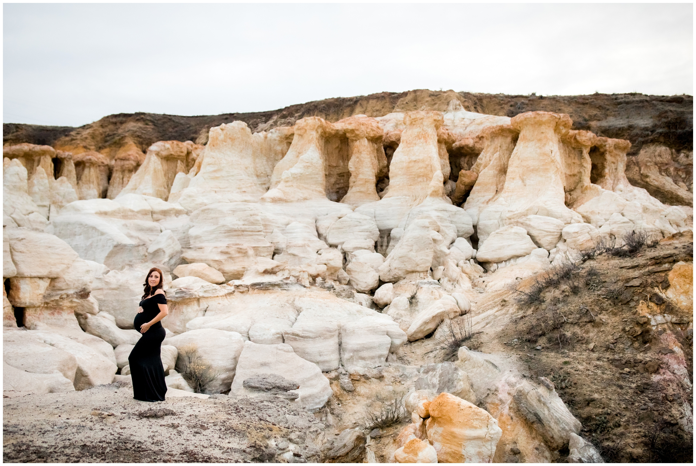 southern Colorado maternity portraits at Paint Mines Park