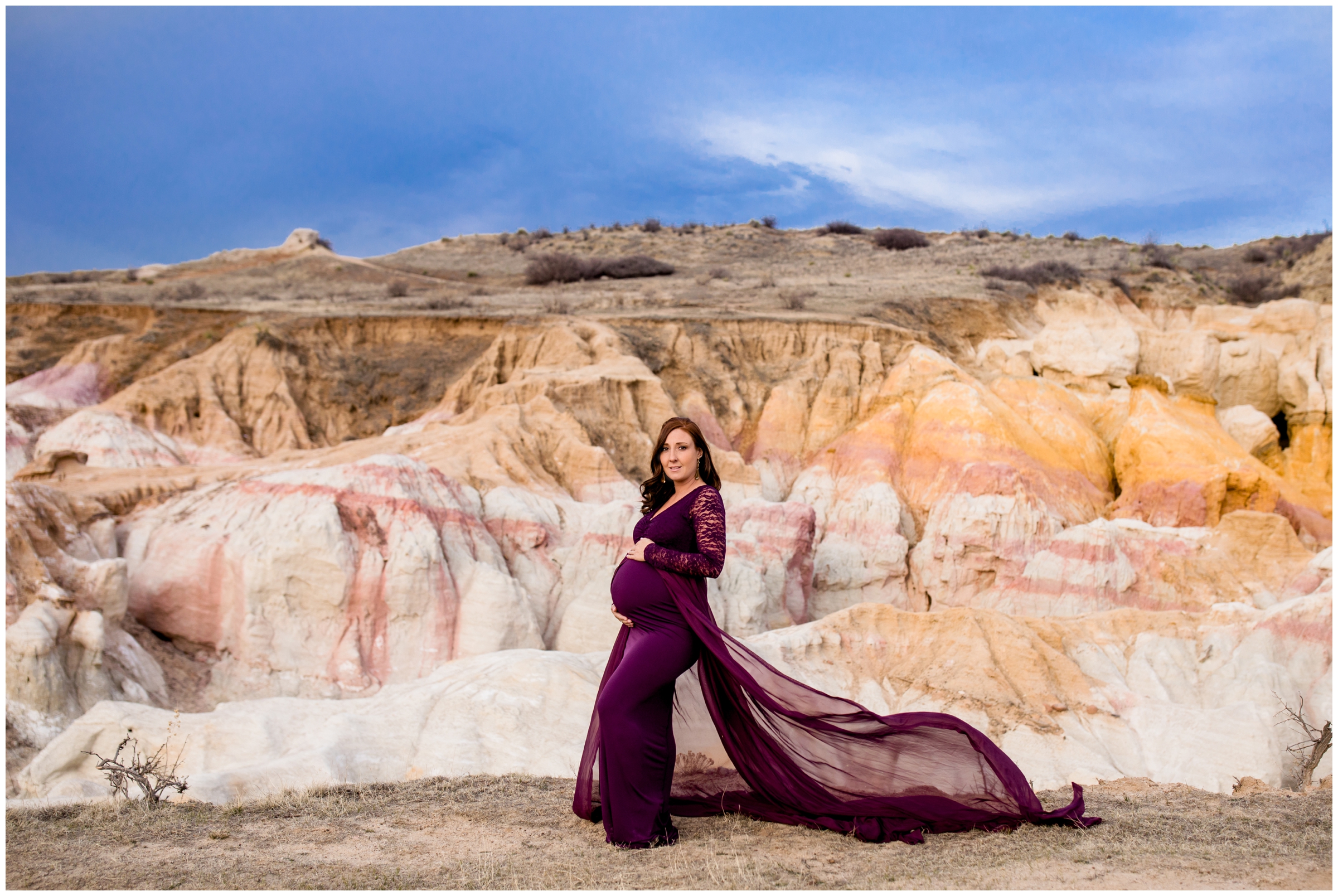 Colorado Springs maternity photographs from Paint Mines Interpretive Park 
