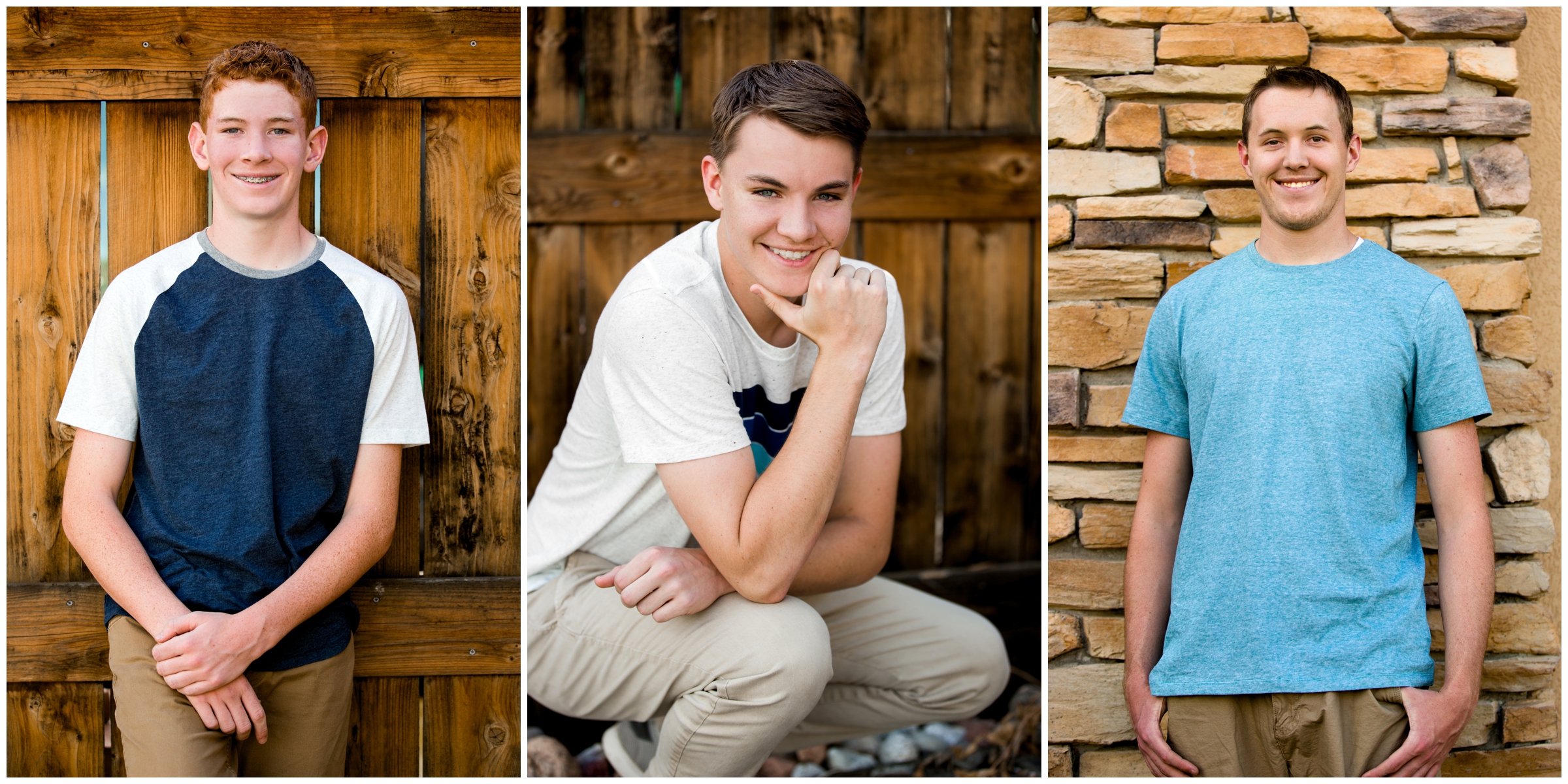 teen boys posing for Colorado senior pictures at Roosevelt Park Longmont