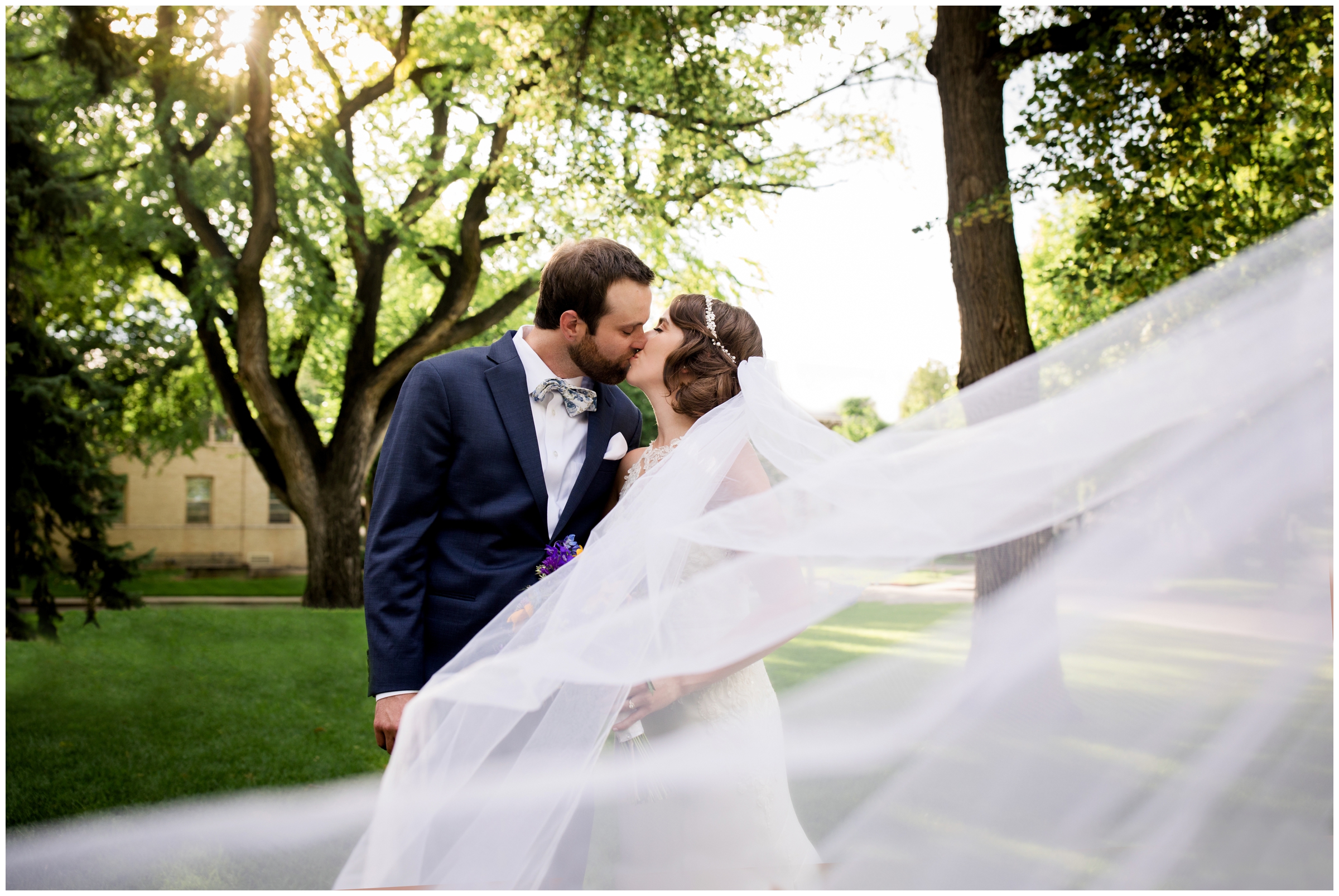 dramatic veil photo at CSU oval by Fort Collins photographer Plum Pretty Photography