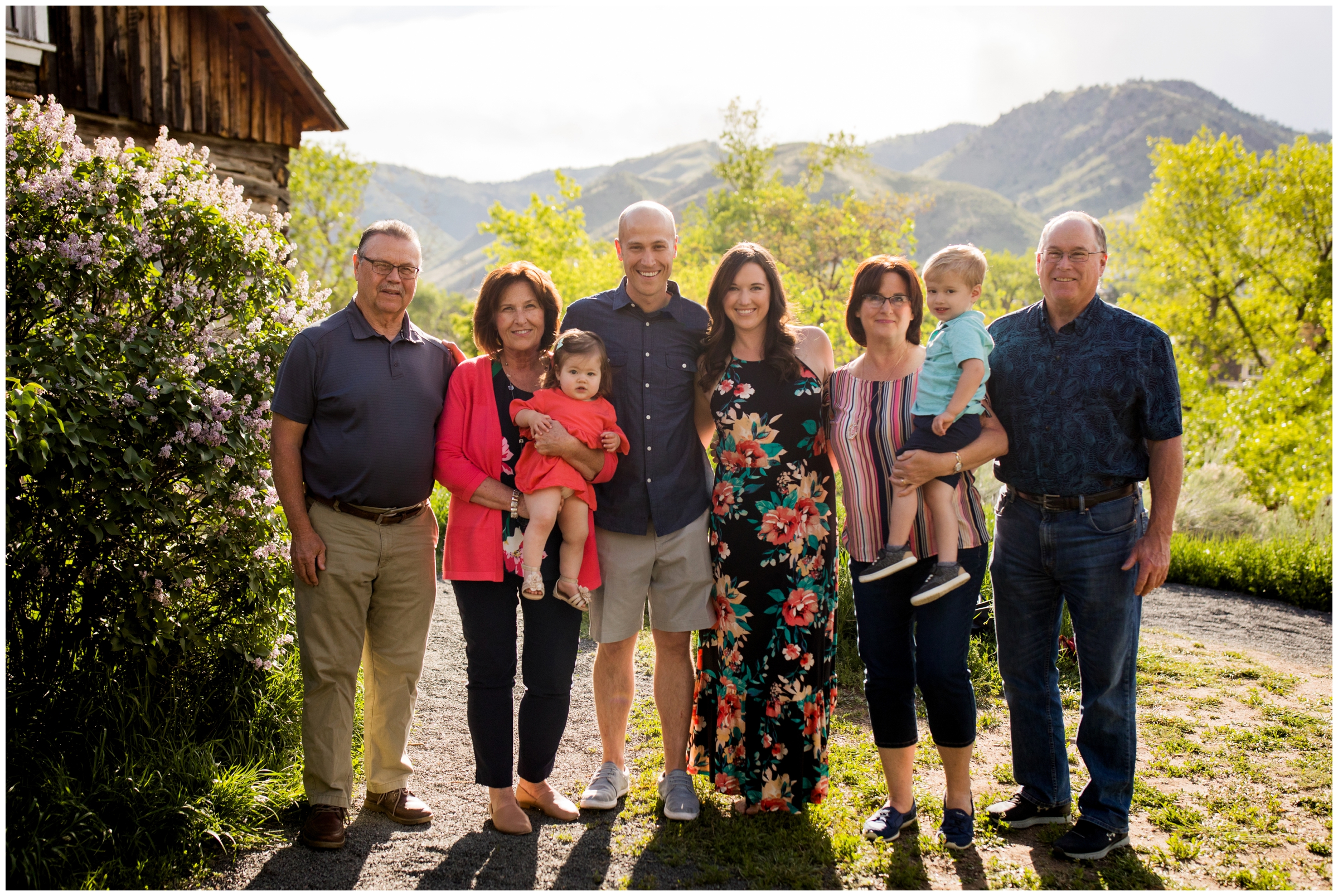 extended family session in Colorado foothills 