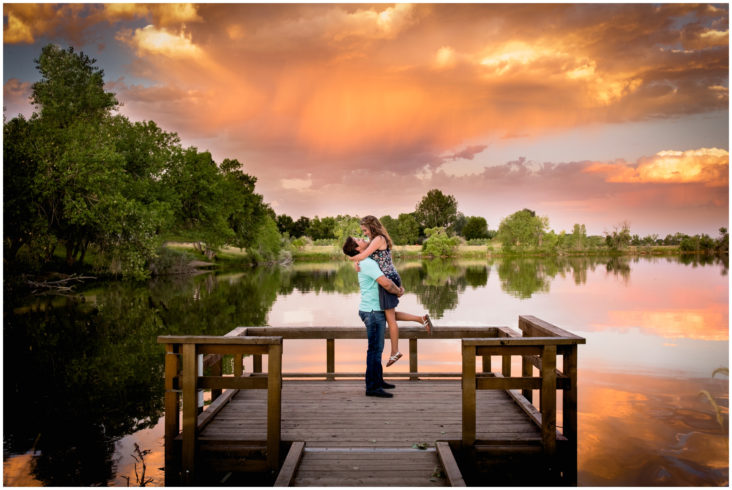 Fort Collins engagement pictures at sunset at Riverbend Ponds by Northern Colorado Plum Pretty Photography