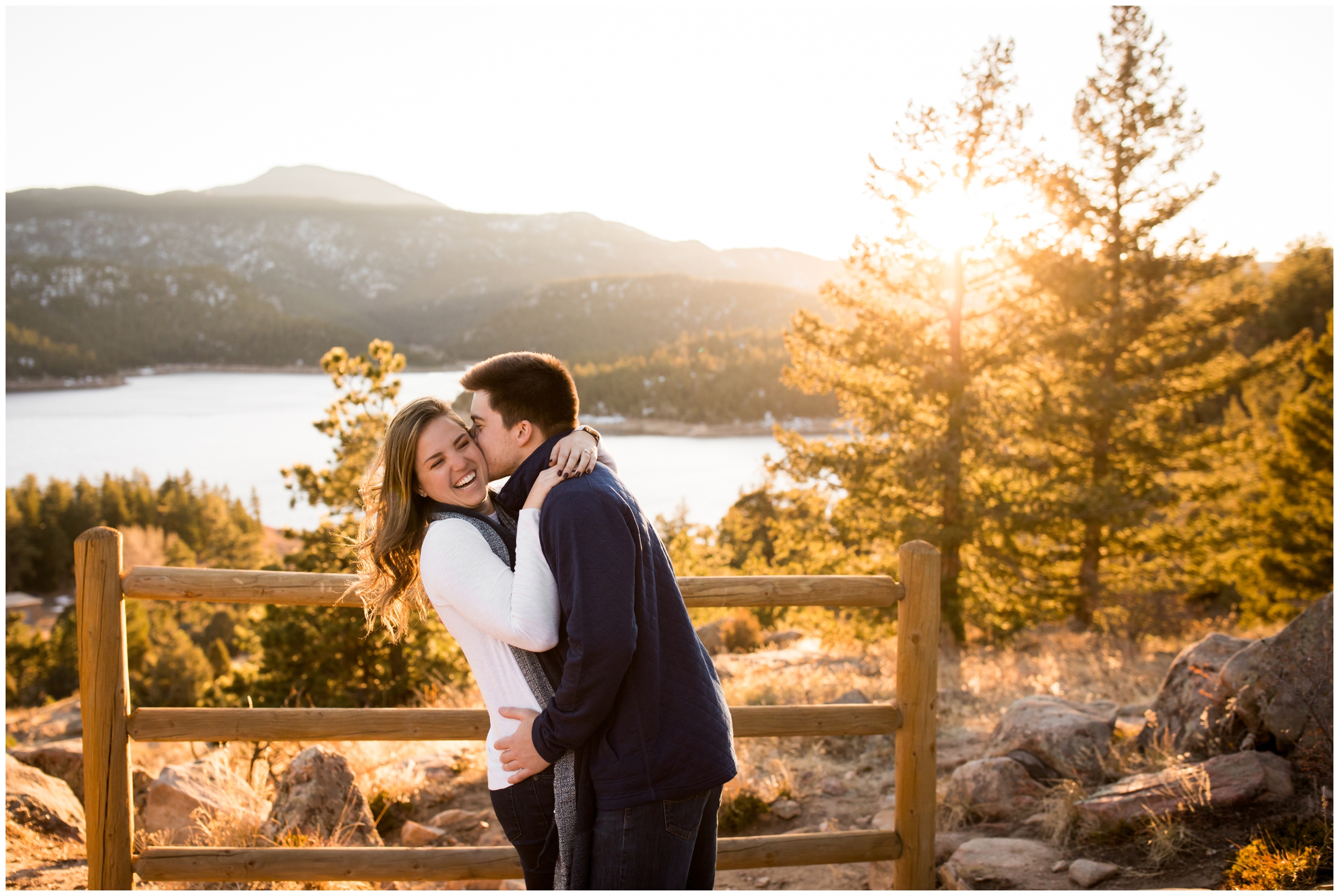 Colorado mountain engagement pictures at Gross Reservoir by Boulder wedding photographer Plum Pretty Photography