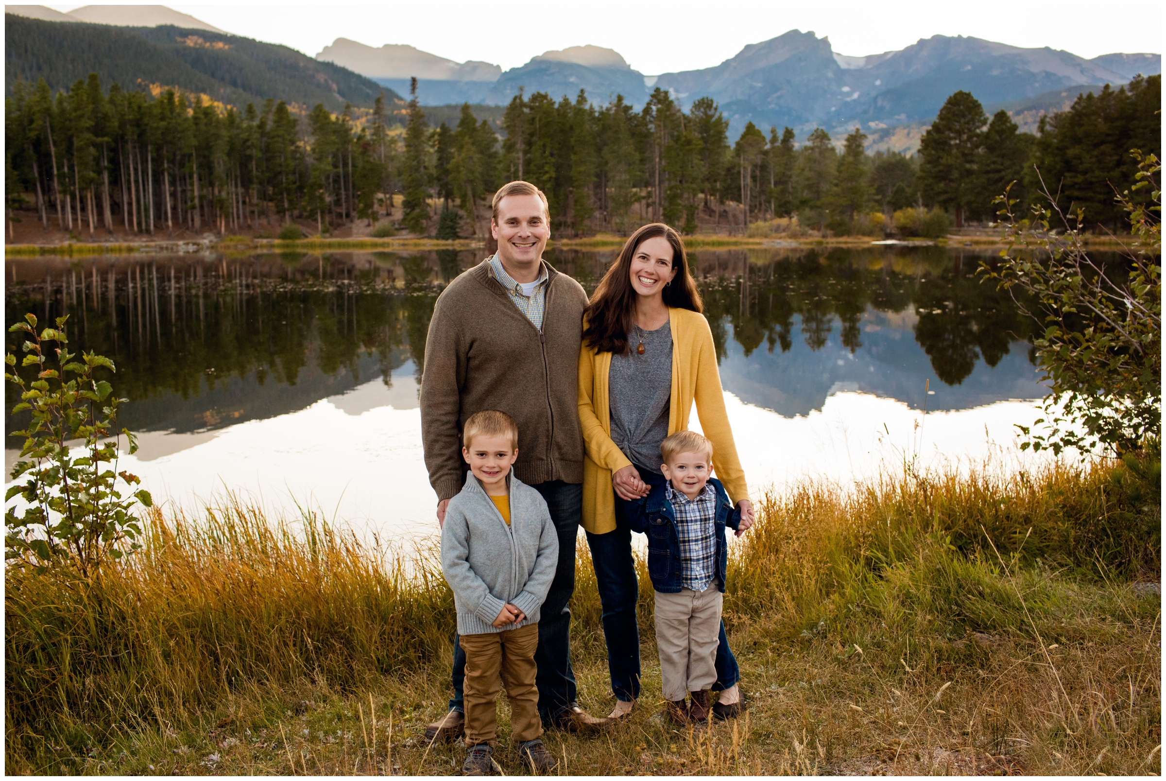 Estes Park family photography at Sprague Lake in Rocky Mountain National Park by Colorado portrait photographer Plum Pretty Photography
