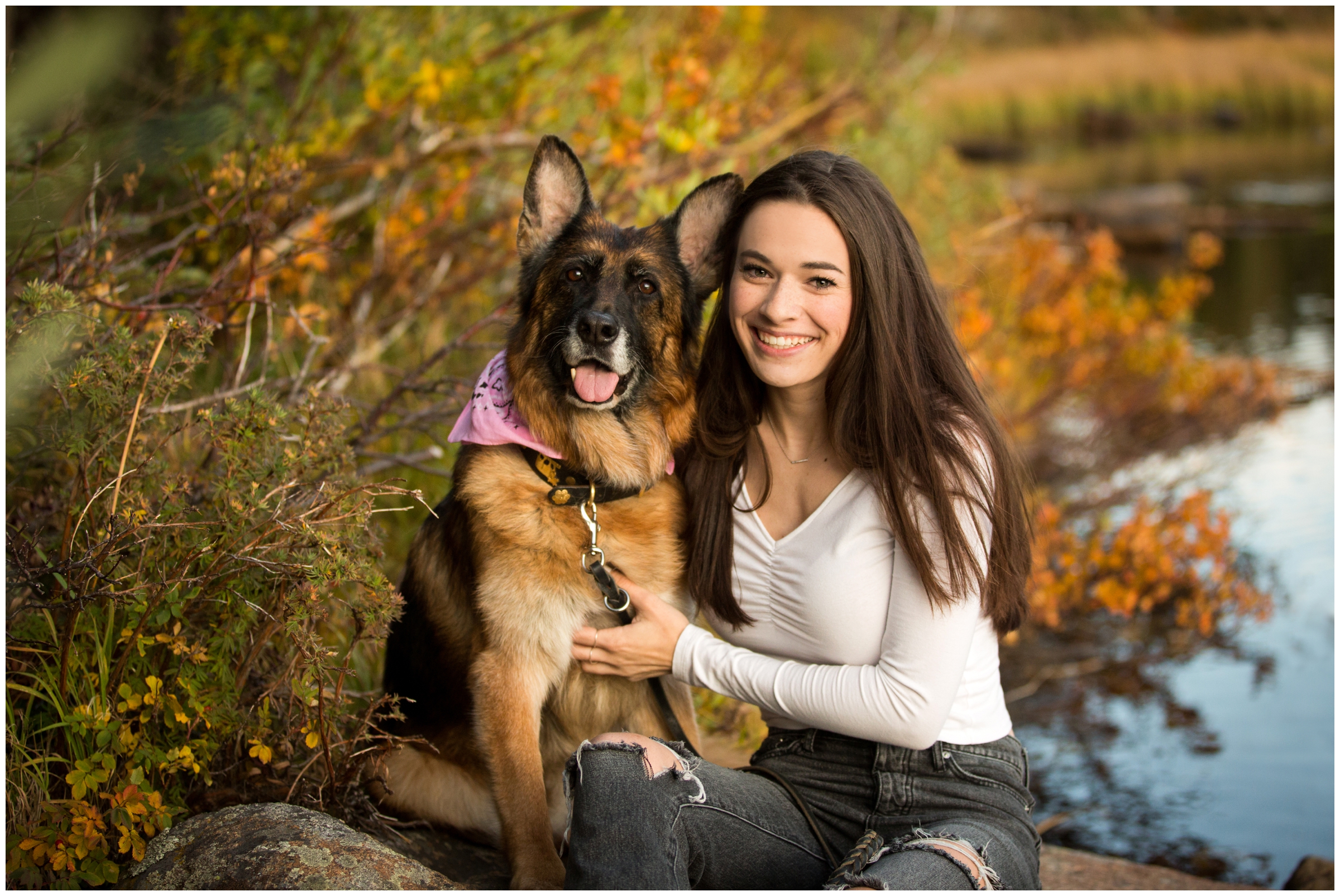 senior photos with dogs by Colorado photographer Plum Pretty Photography