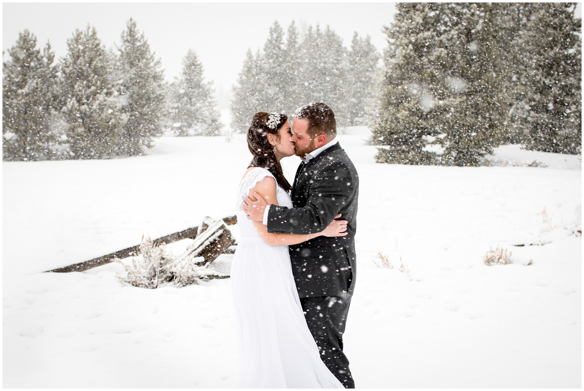 Snowy Colorado winter elopement at Loveland Pass and Sapphire Point by mountain wedding photographer Plum Pretty Photography