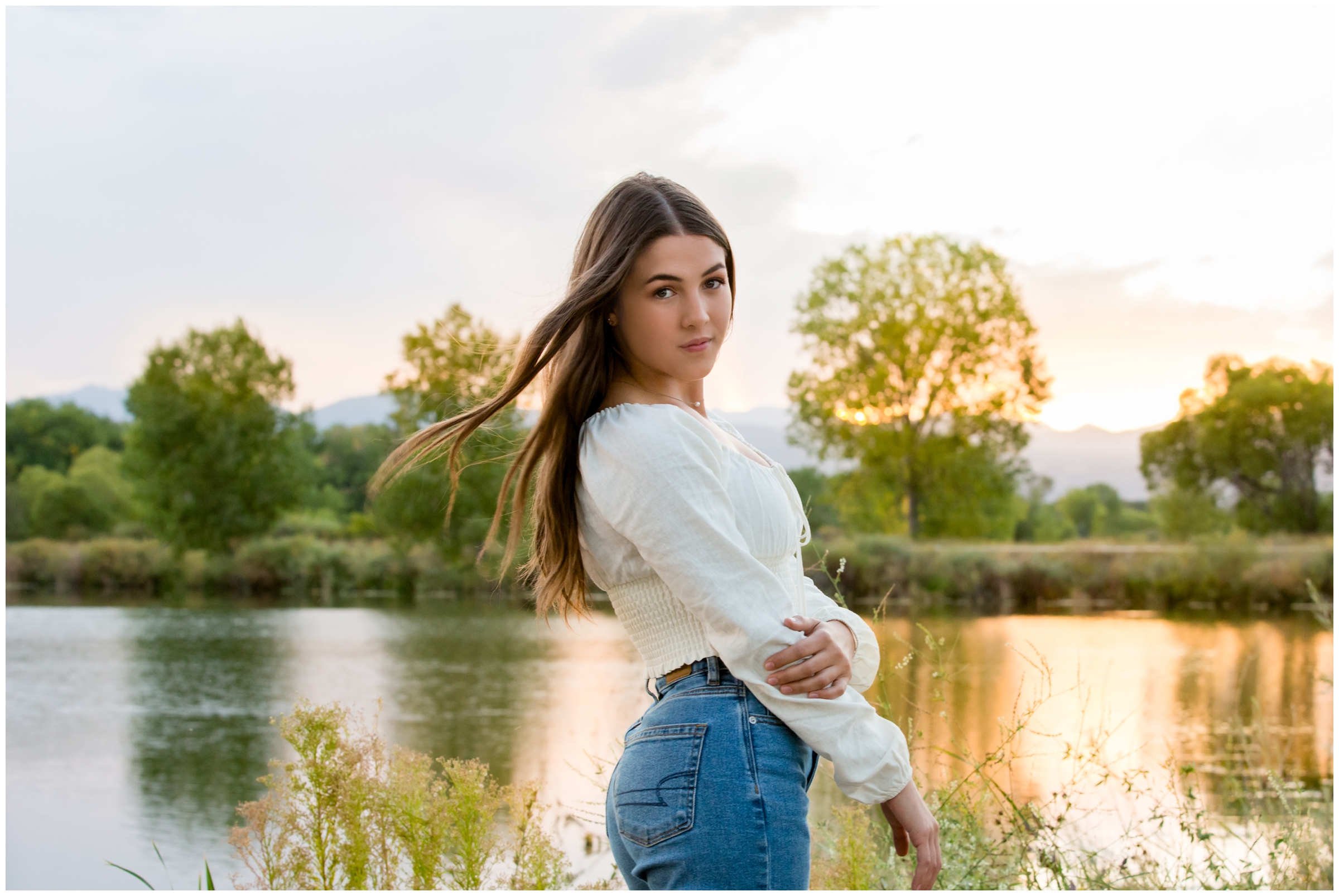 Erie High senior photography at Golden Ponds in Longmont by Colorado portrait photographer Plum Pretty Photography