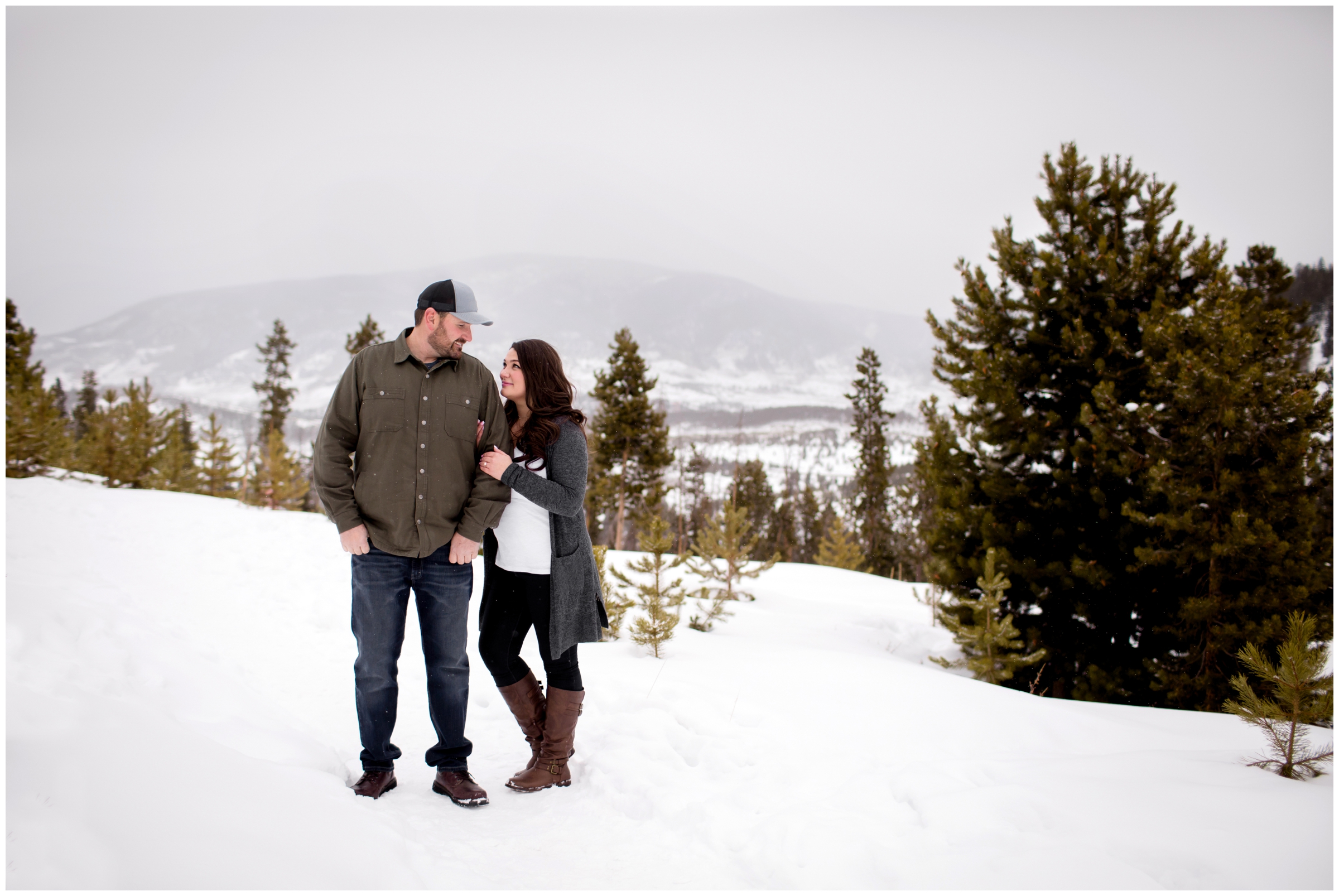 Sapphire Point Colorado winter engagement portraits 