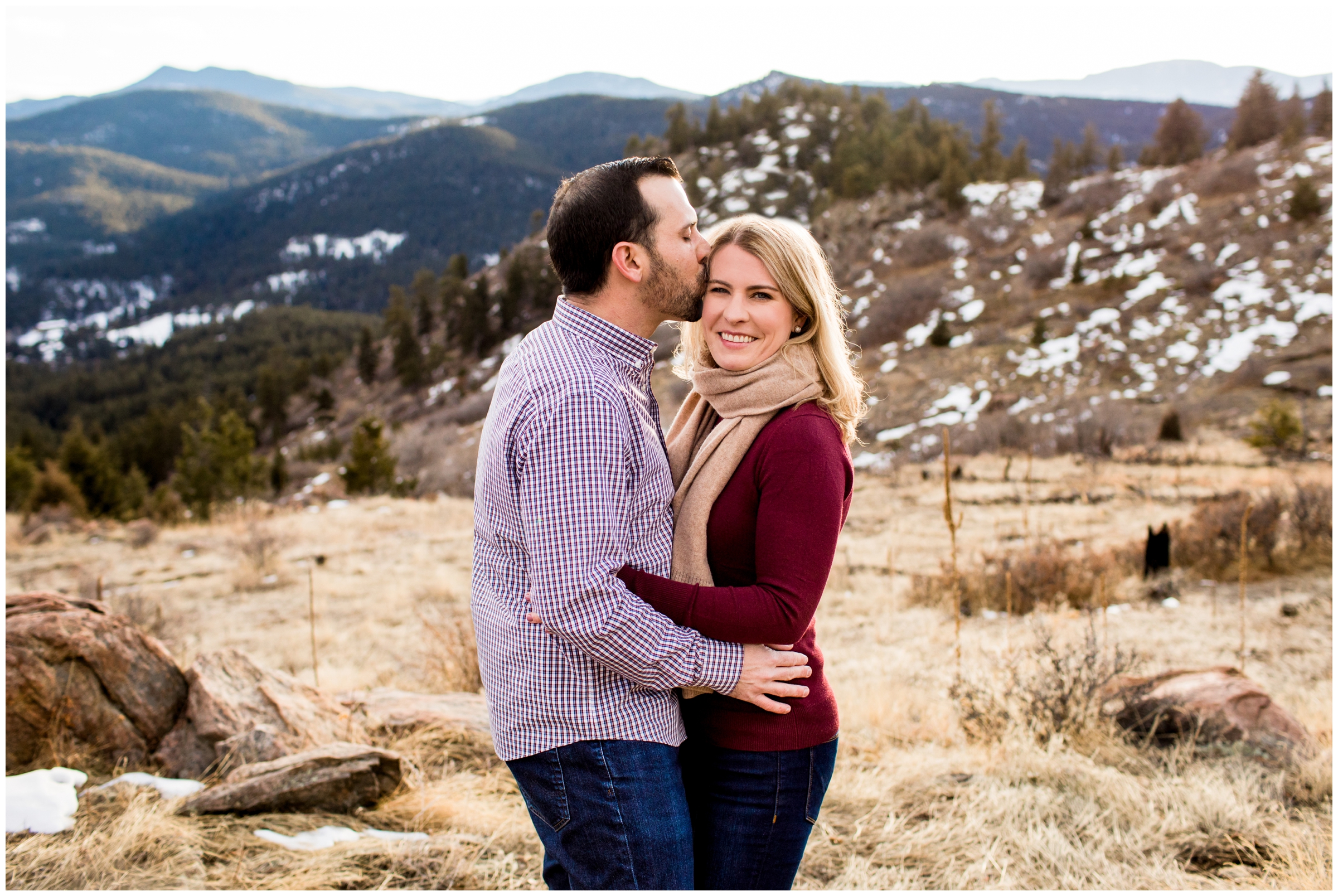 winter engagement photography session in the Colorado mountains 