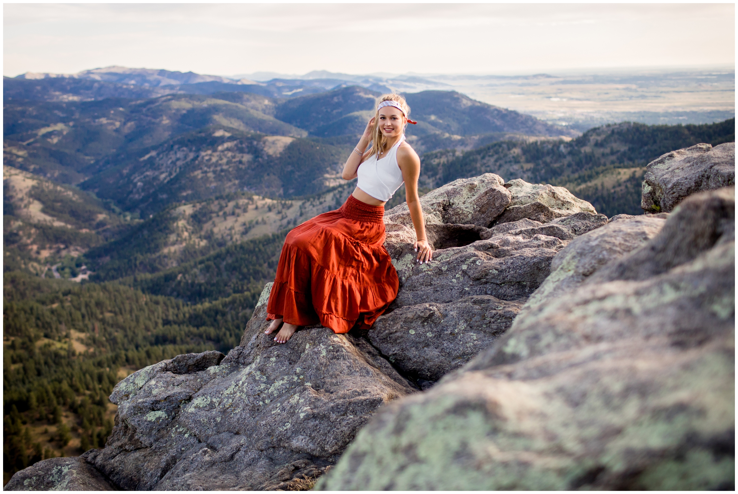 Boulder Colorado senior photography at Lost Gulch Lookout by portrait photographer Plum Pretty Photography