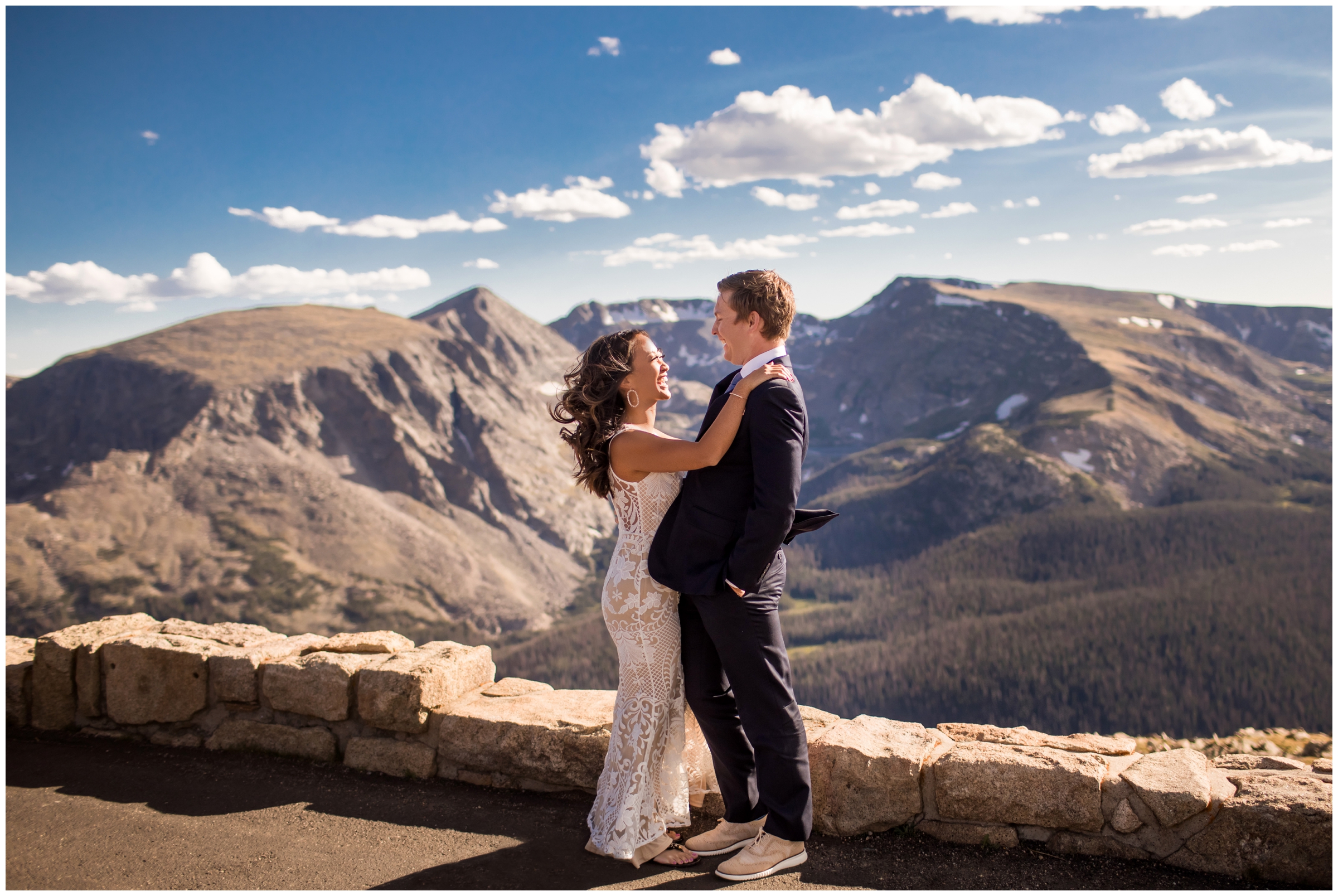windy mountain elopement on Trail Ridge Road in Rocky Mountain National Park by Estes Park wedding photographer Plum Pretty Photography 