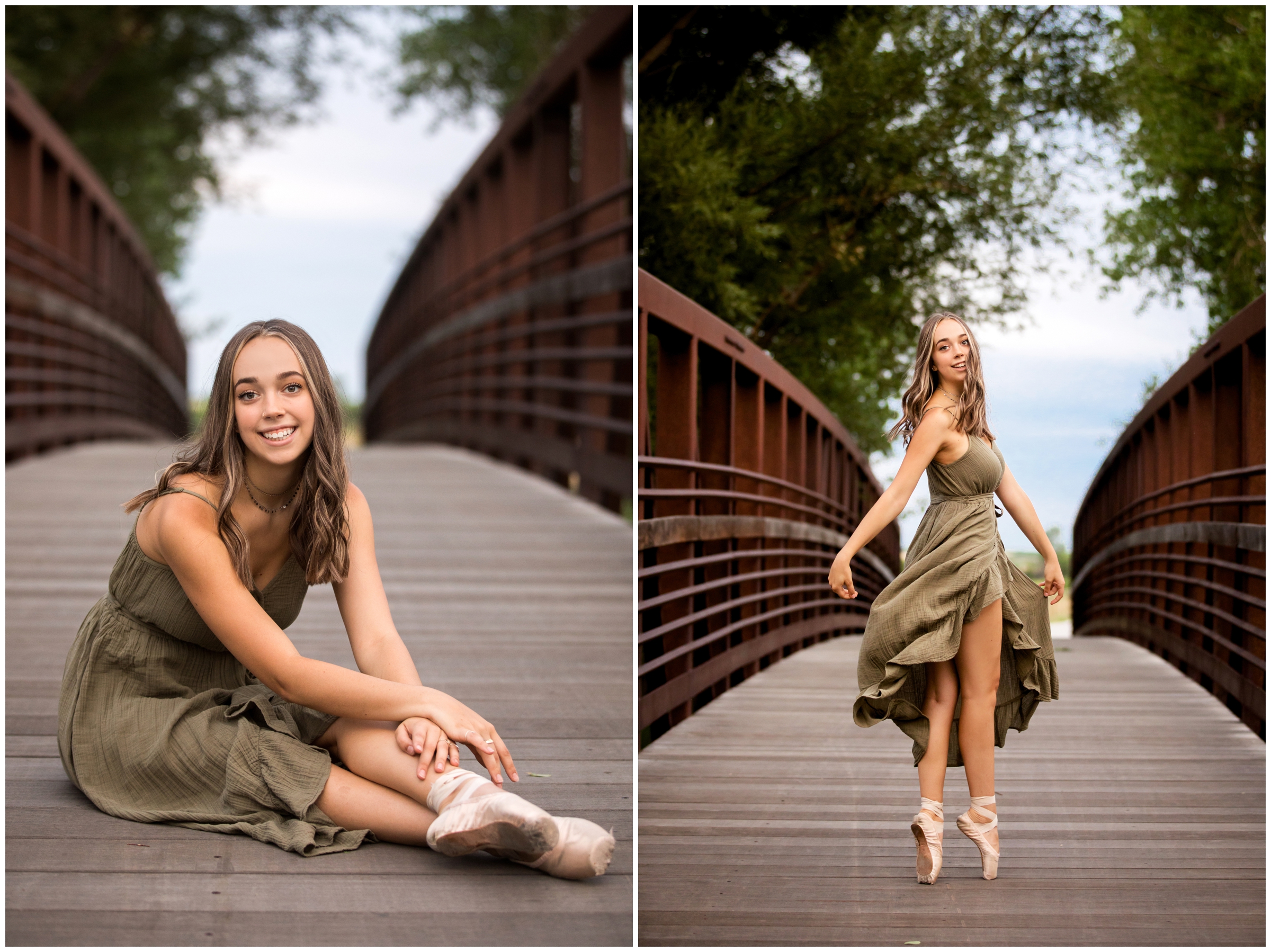 teen girl in pointe shoes during Colorado dancer senior photos