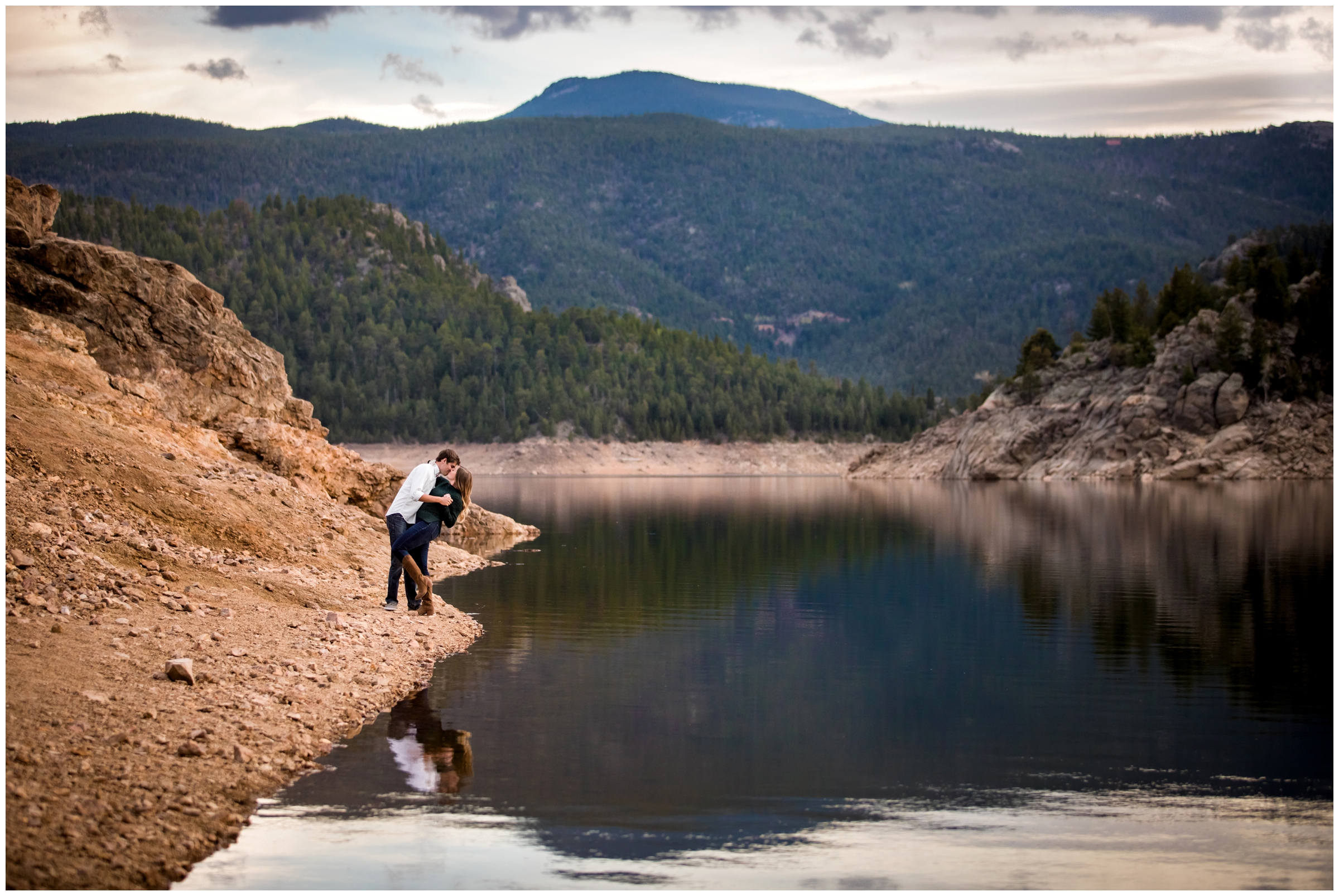 Colorado mountain lake engagement photography inspiration at gross reservoir Boulder 